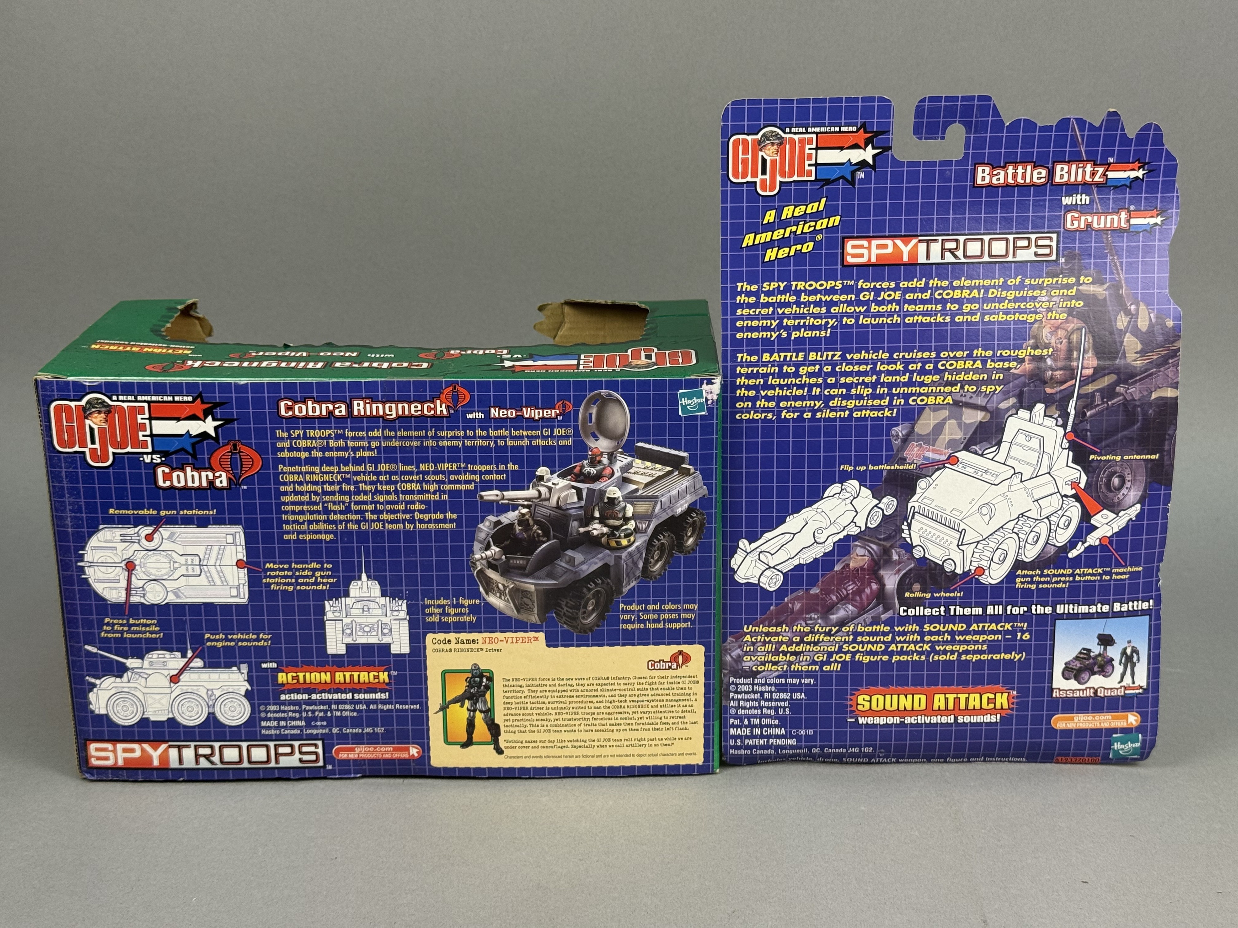 Hasbro GI Joe Spy Troops Vehicle Sets
