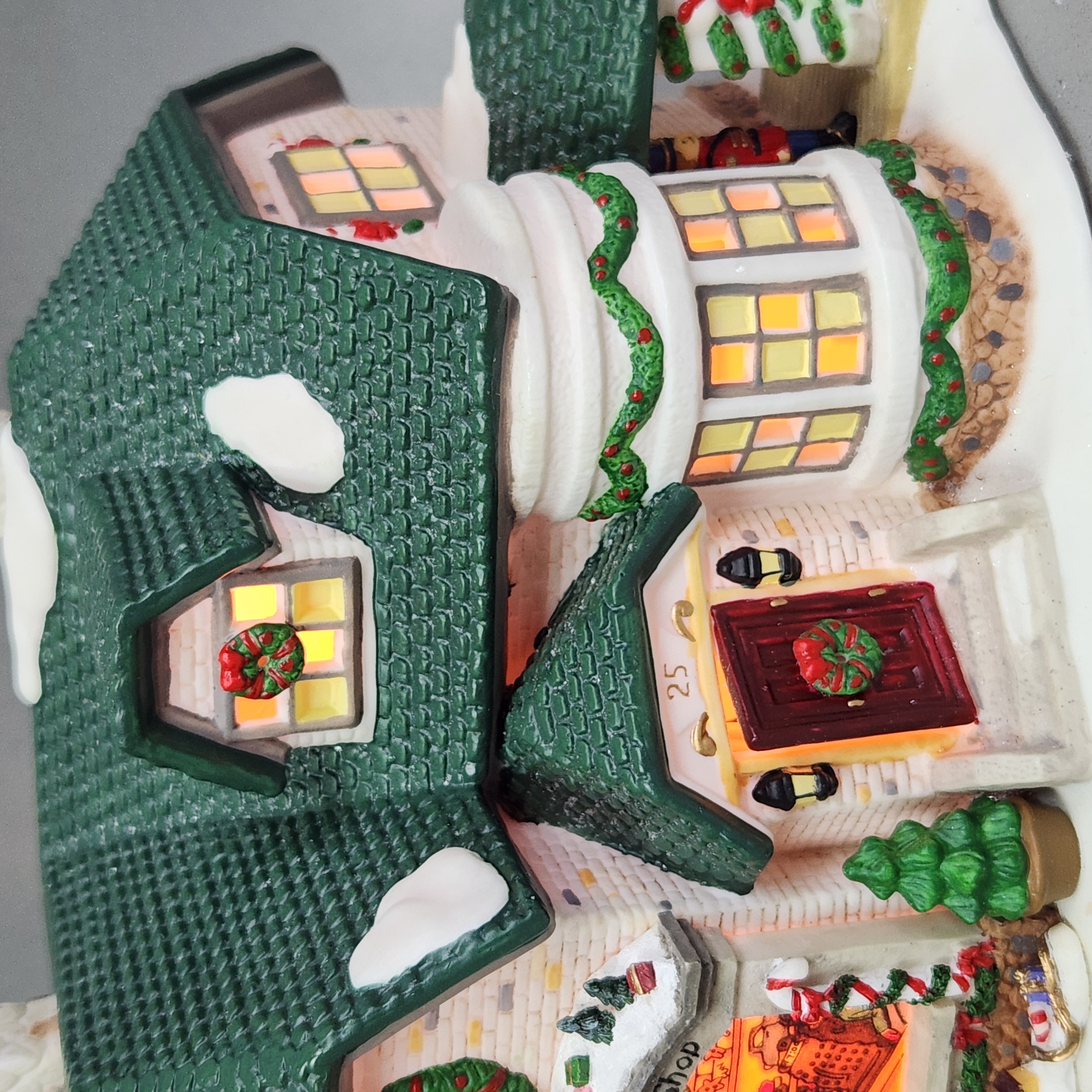 Porcelain Lighted Christmas Shop Building