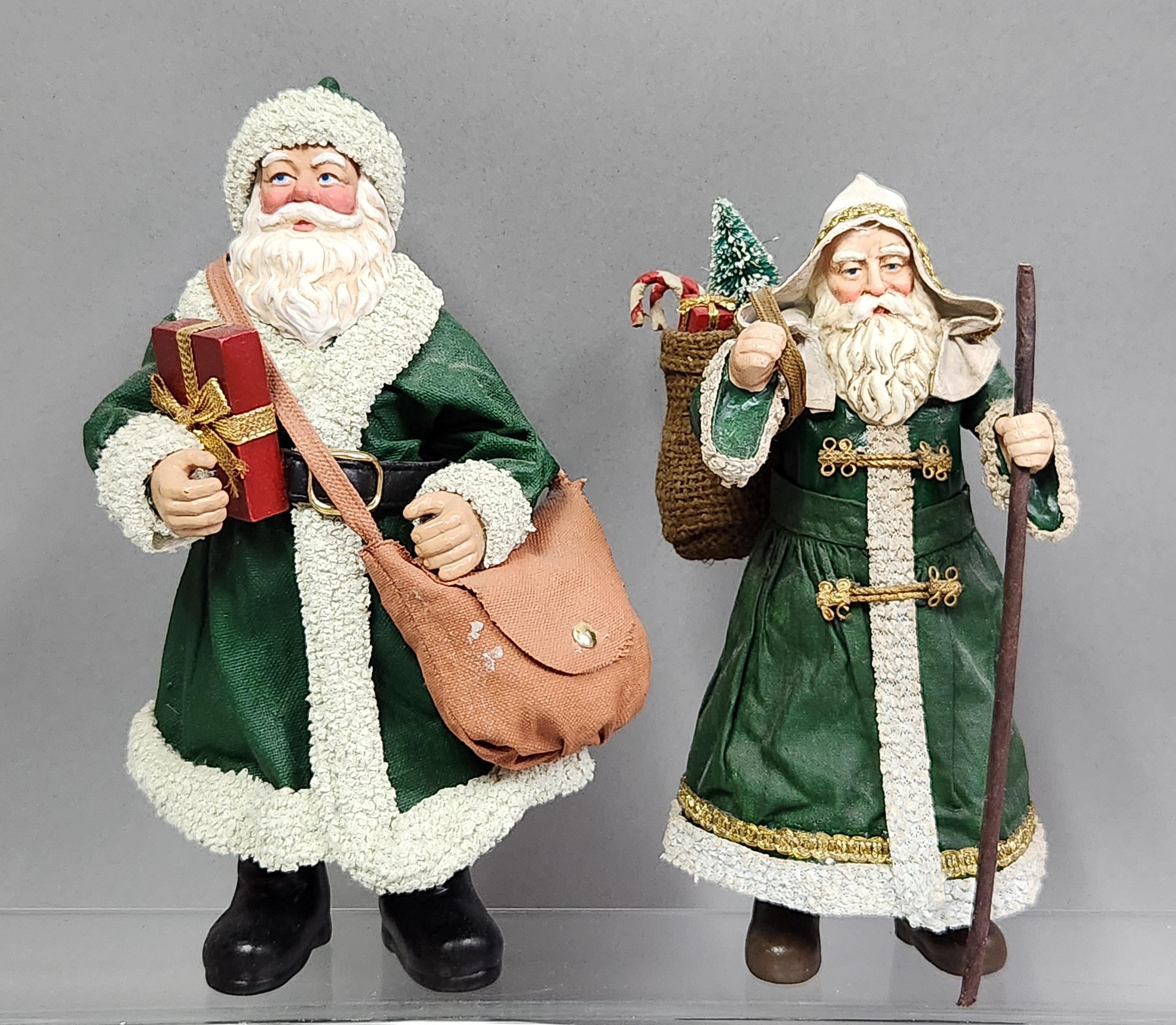 Possible Dreams Clothtique Green Santas