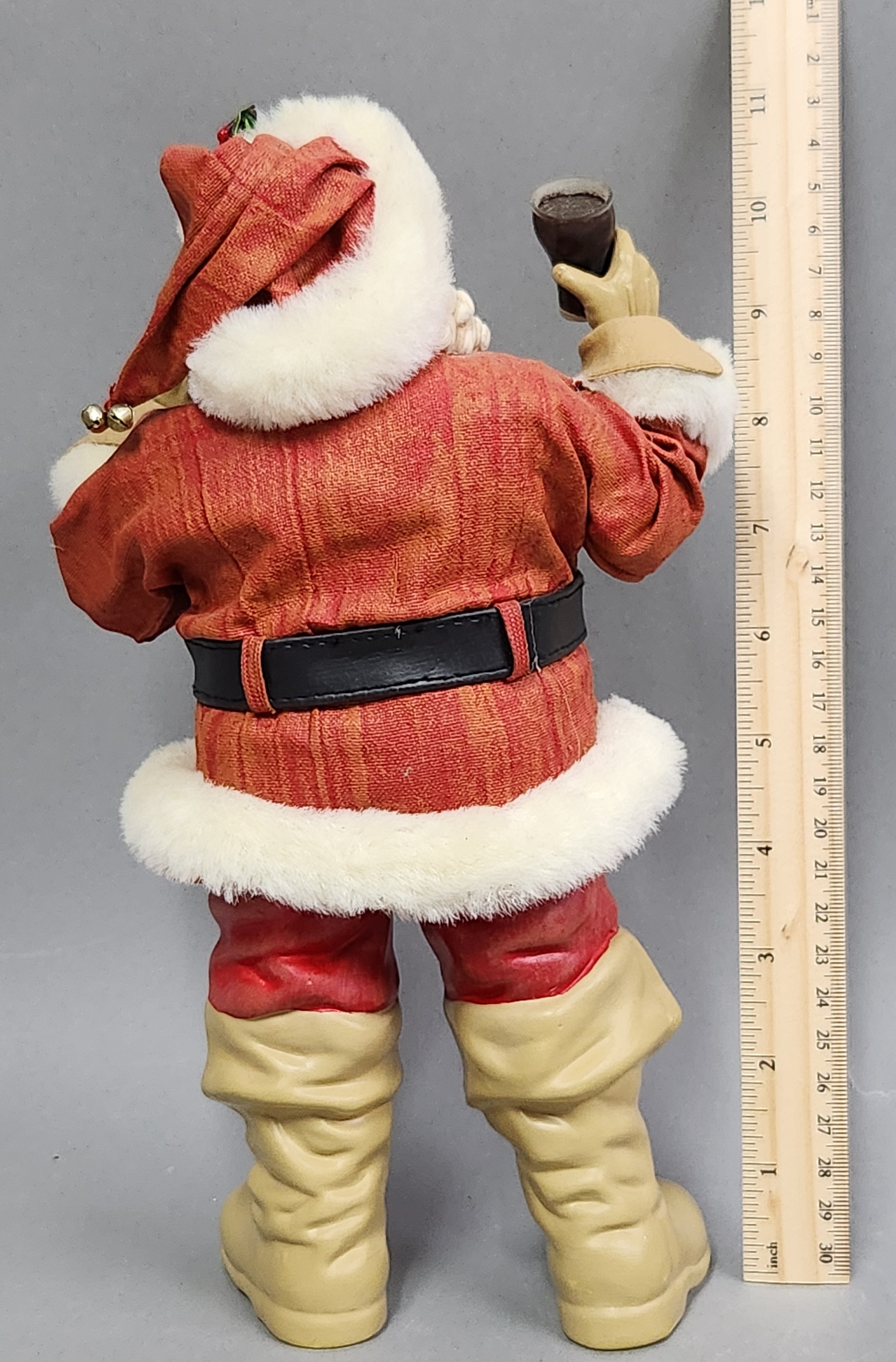 Coca-Cola Fabric Mache Licensed Santa & Stool