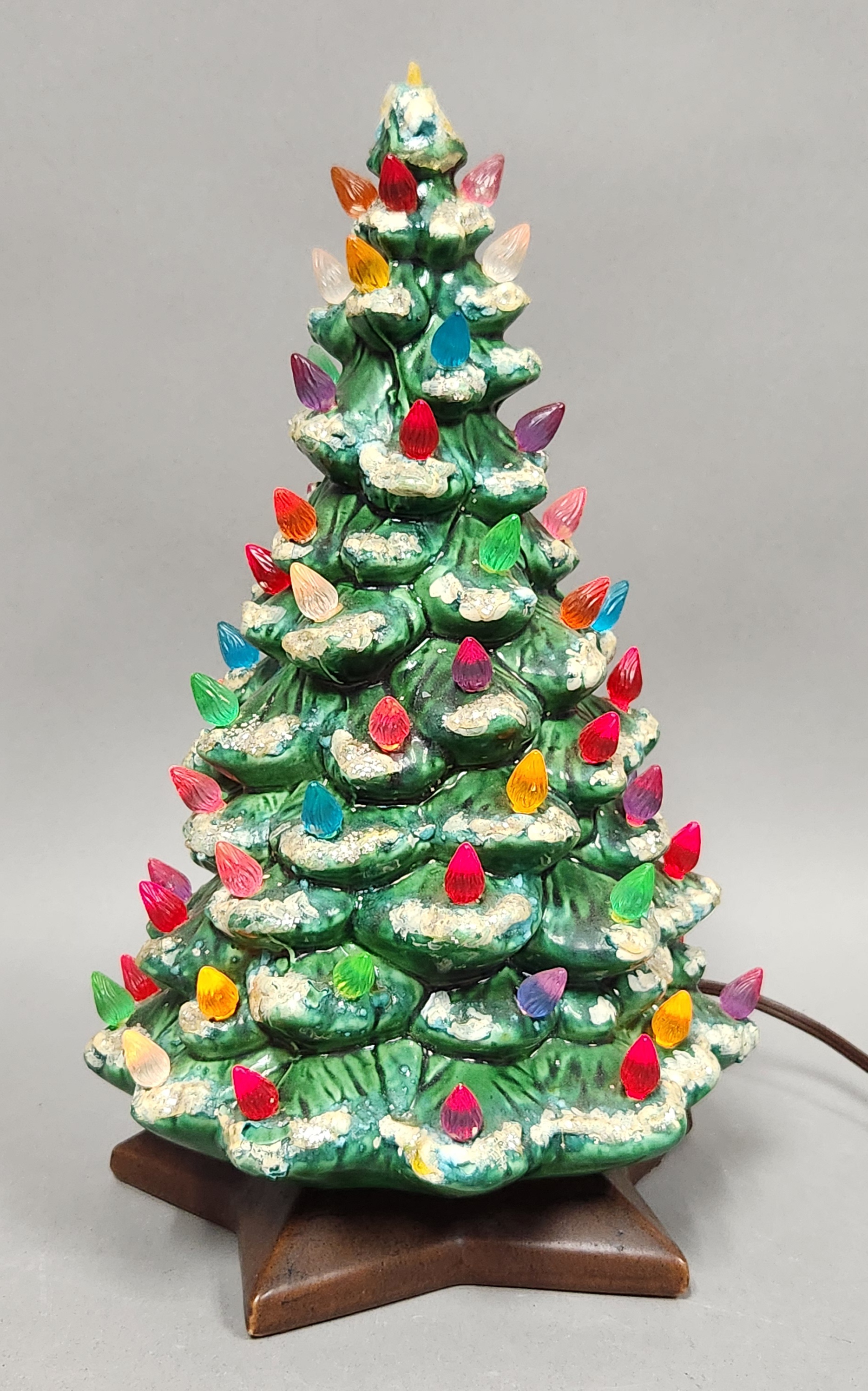 Flocked Ceramic Tabletop Christmas Tree