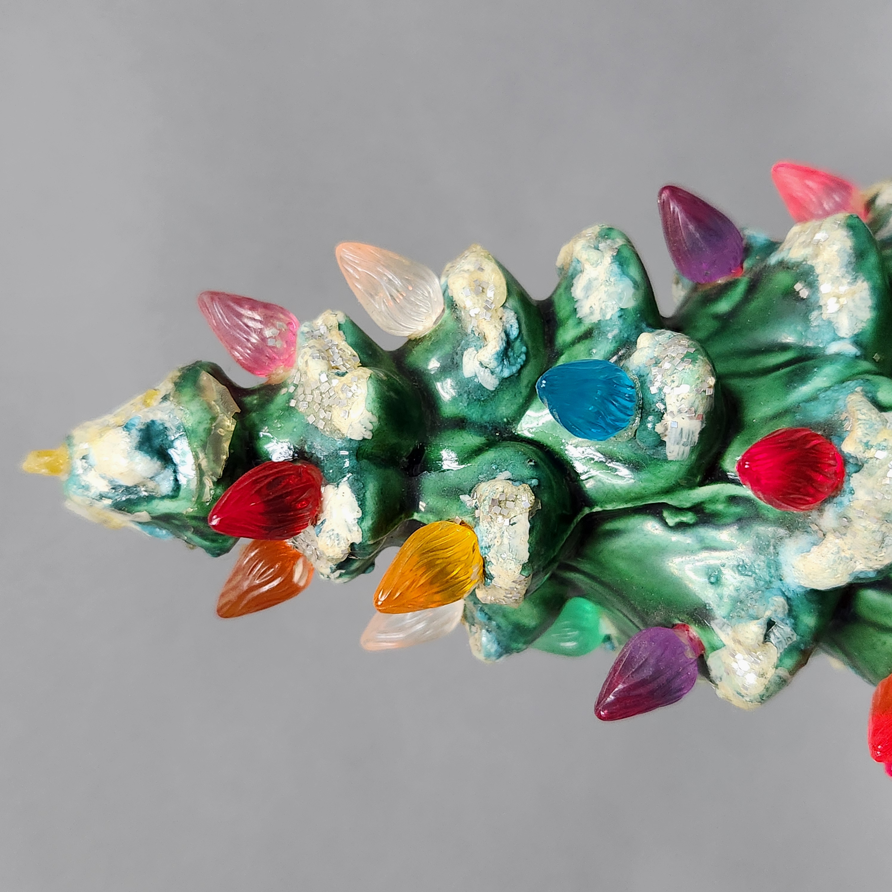 Flocked Ceramic Tabletop Christmas Tree