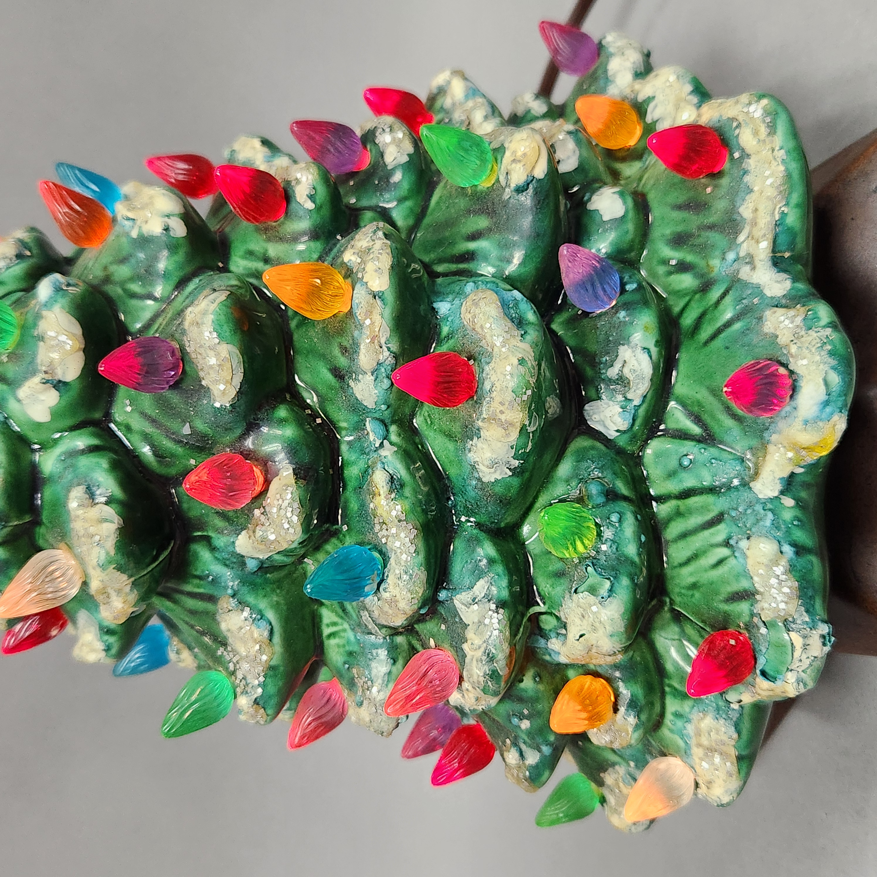 Flocked Ceramic Tabletop Christmas Tree