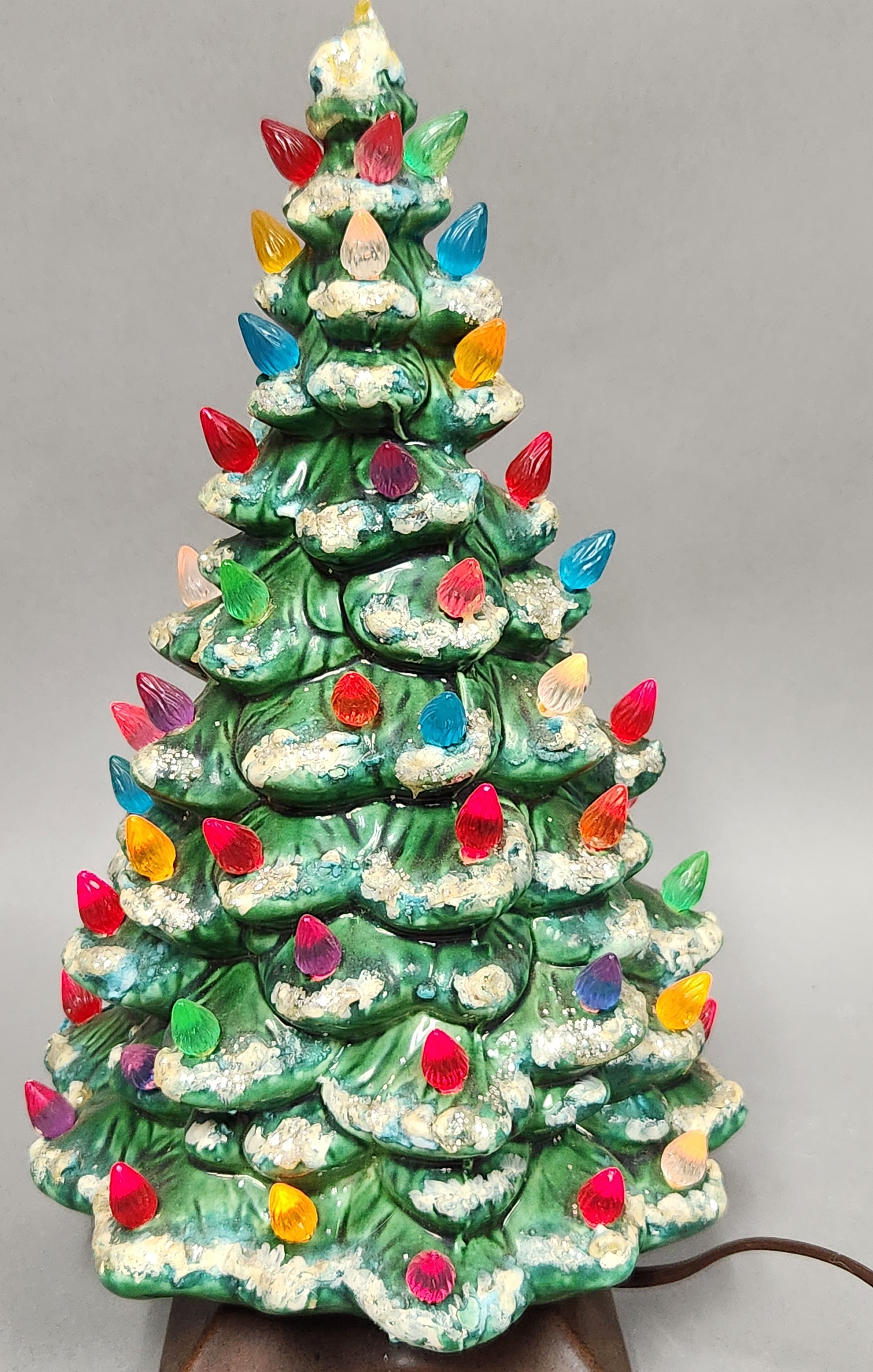 Flocked Ceramic Tabletop Christmas Tree