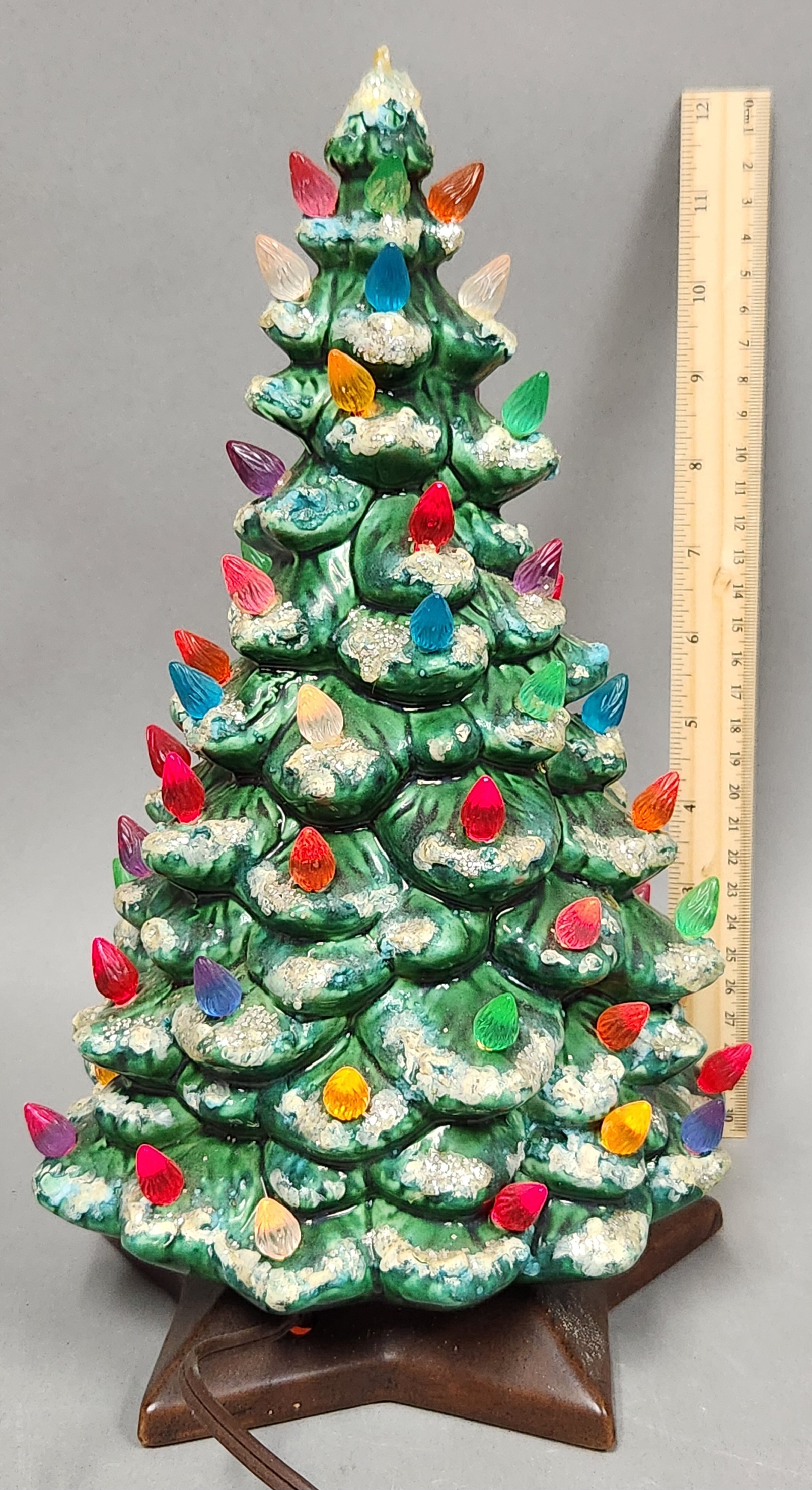 Flocked Ceramic Tabletop Christmas Tree