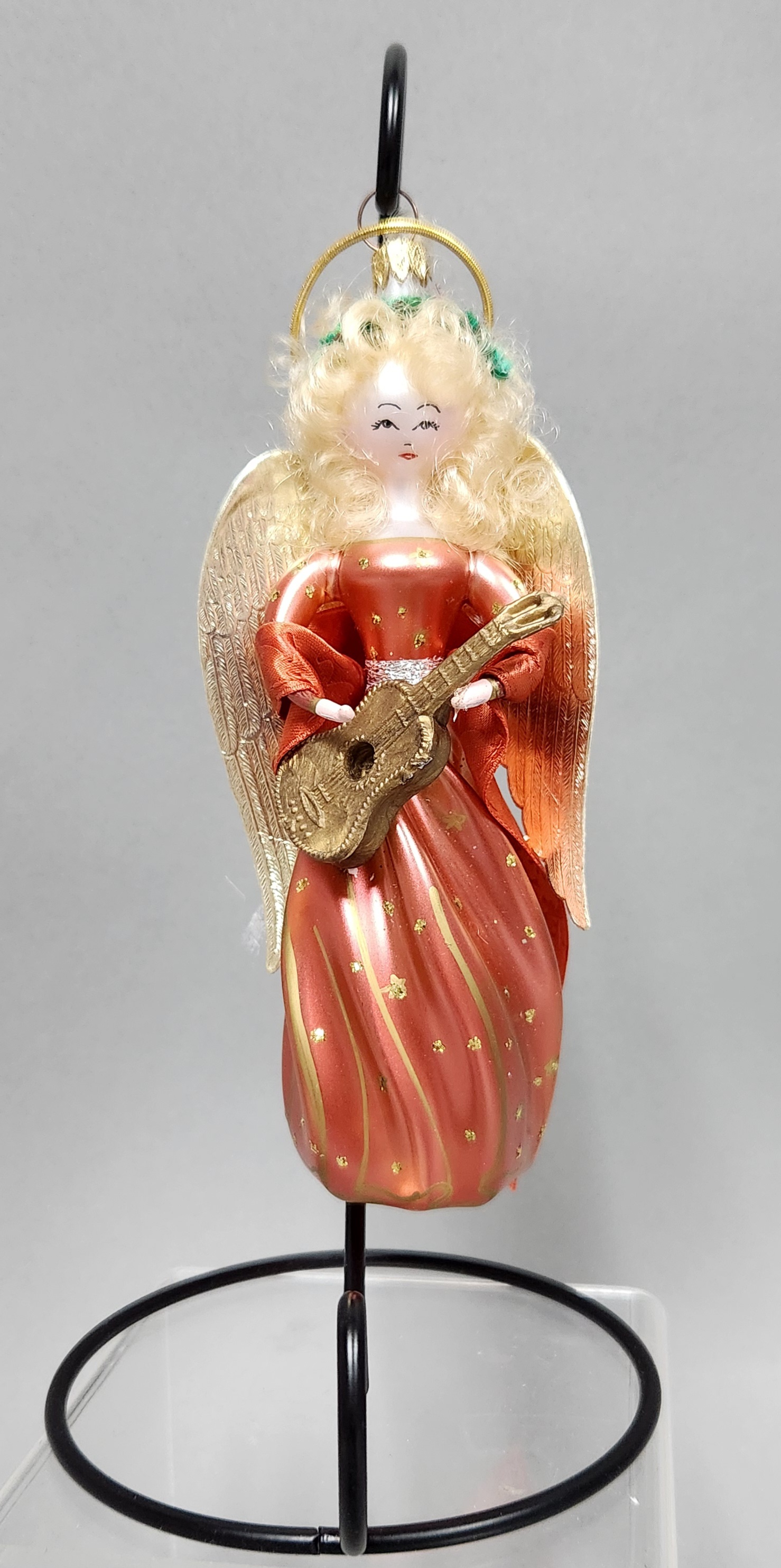 Italian Glass Musical Angel Ornament