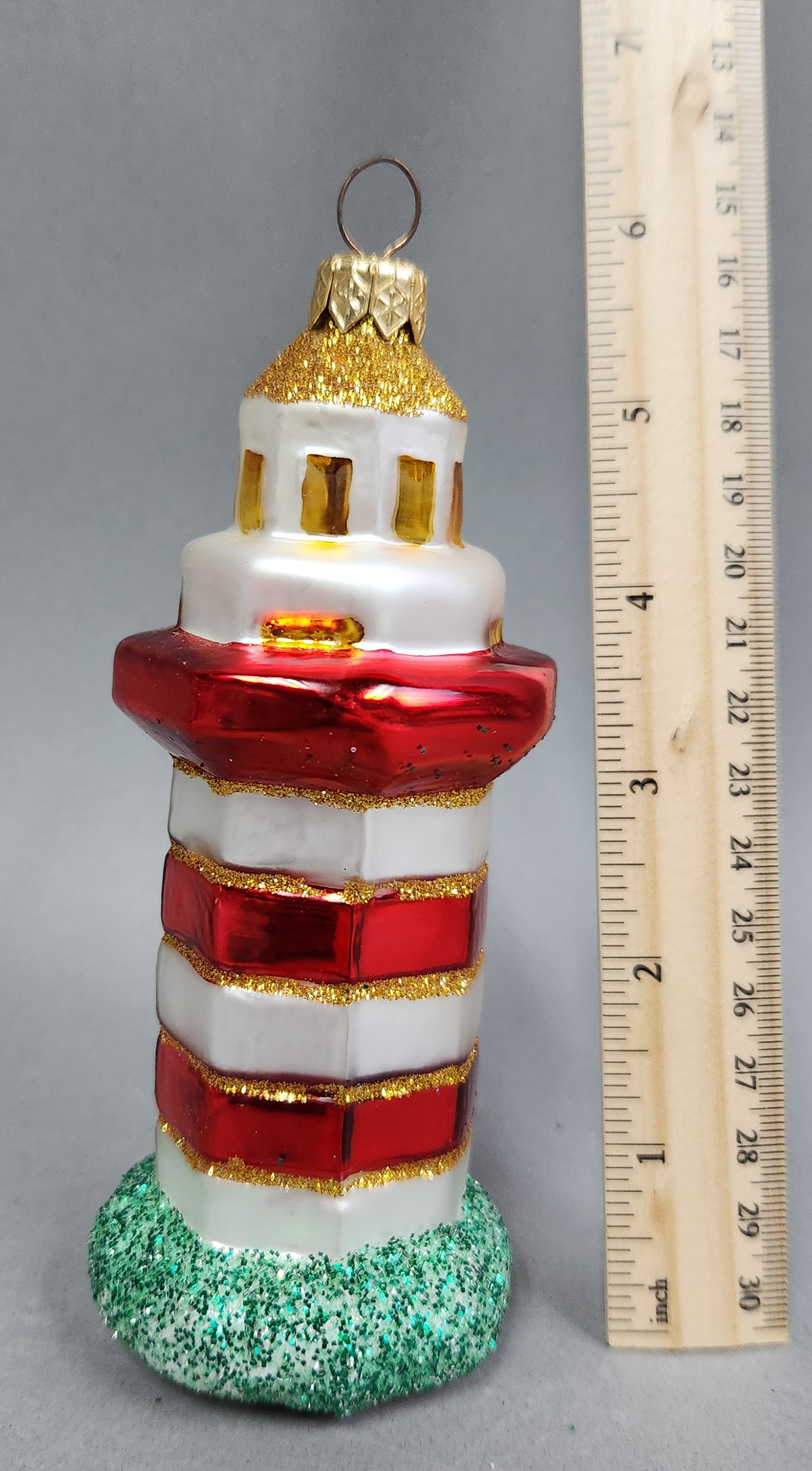 Glass Lighthouse Ornament #2