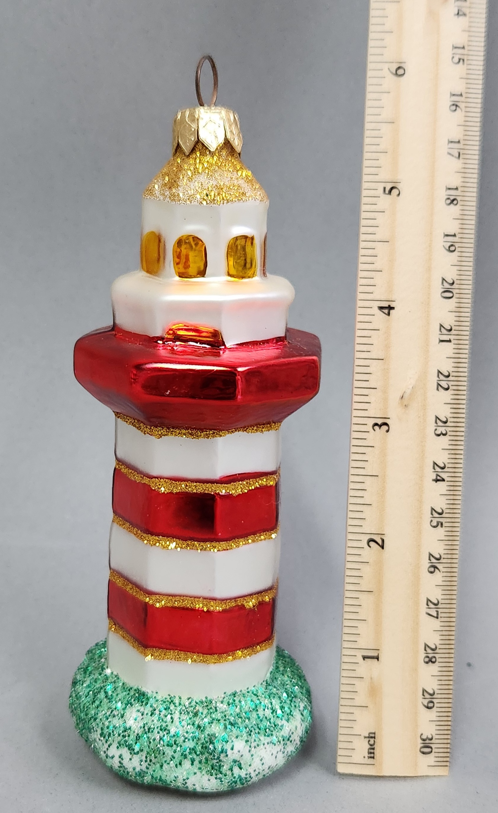 Glass Lighthouse Ornament #3
