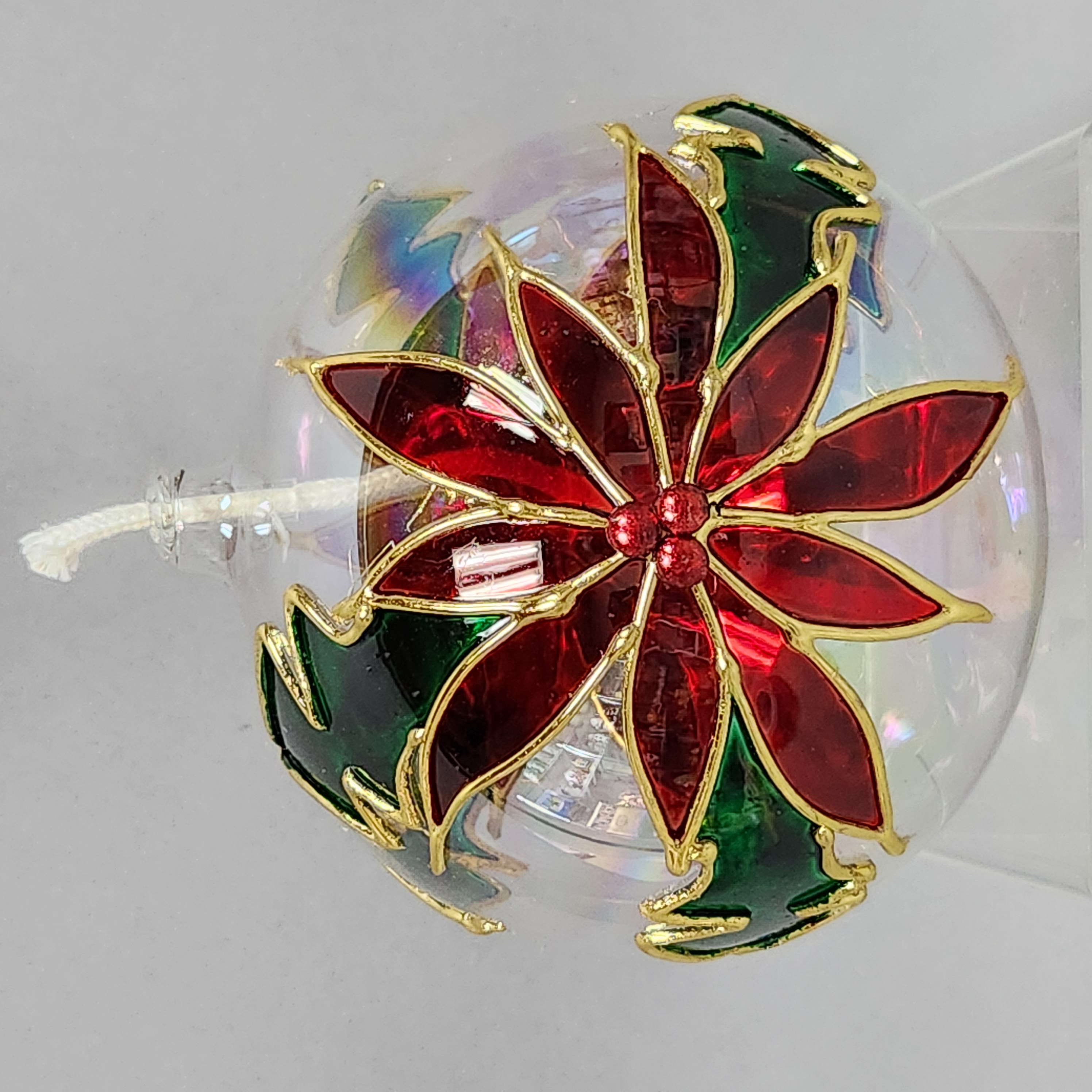 IGlass Poinsettia Christmas Oil Lamp