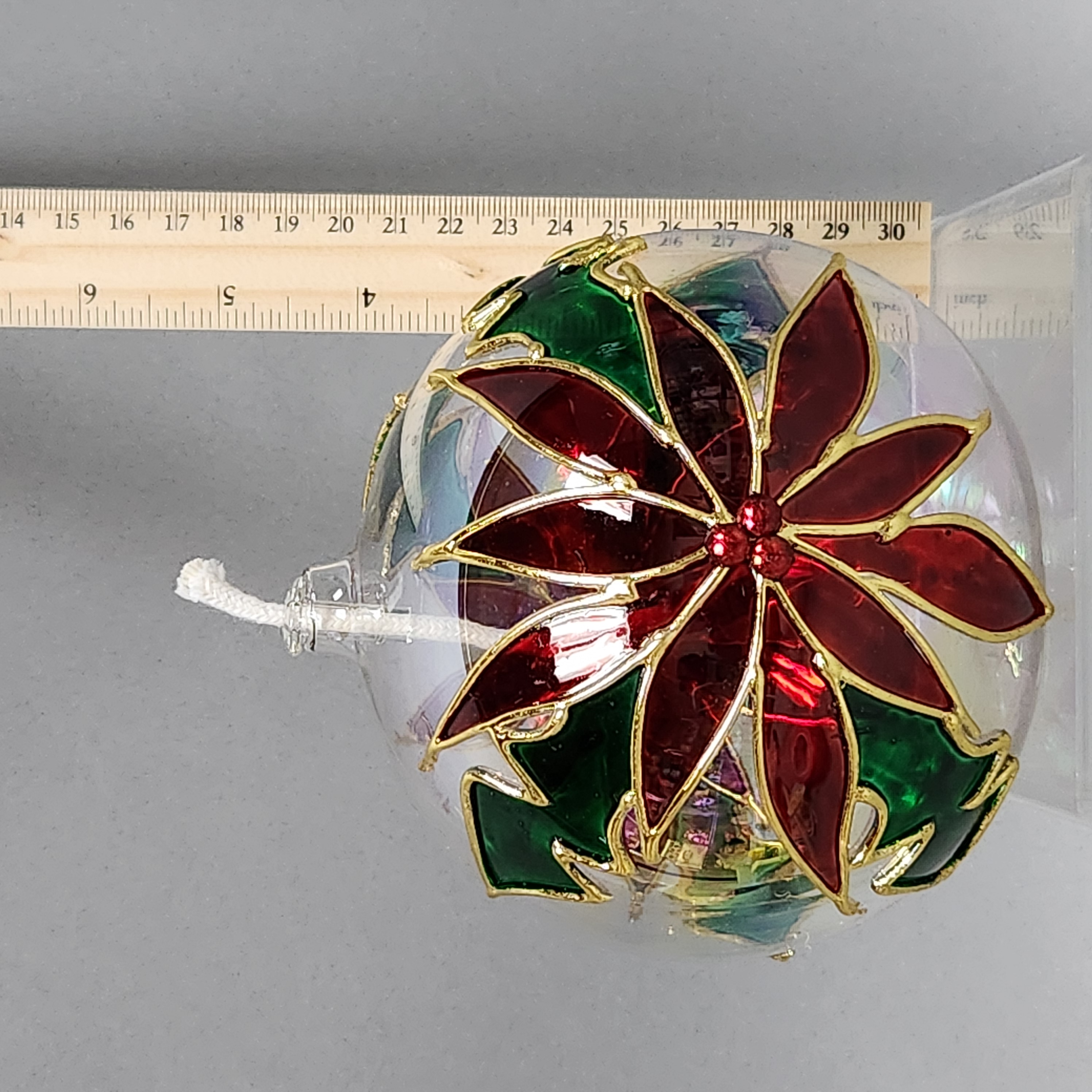 IGlass Poinsettia Christmas Oil Lamp