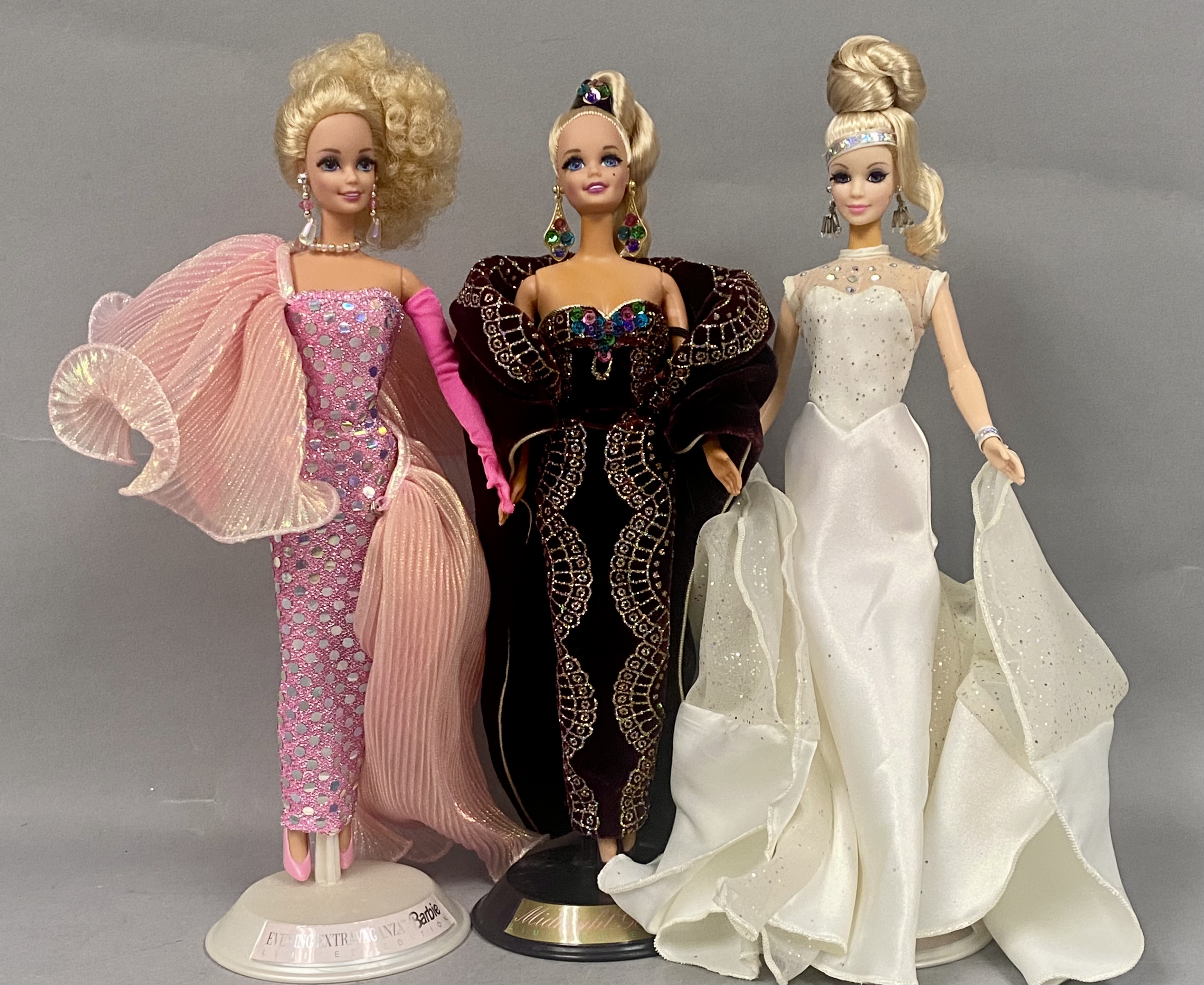 3 Mattel Collector Barbie Dolls