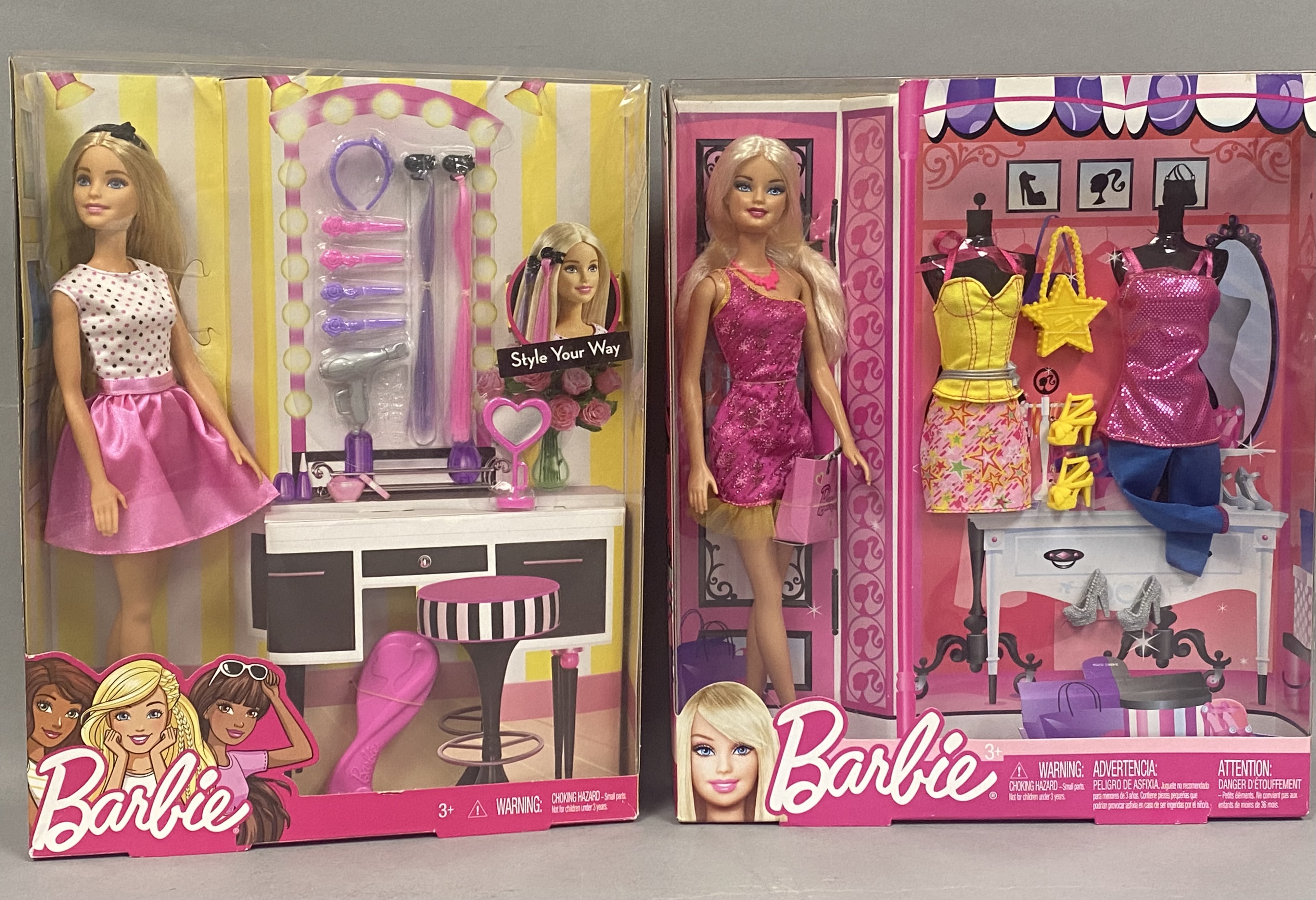 2 Mattel Barbie Style & Fashion Playsets