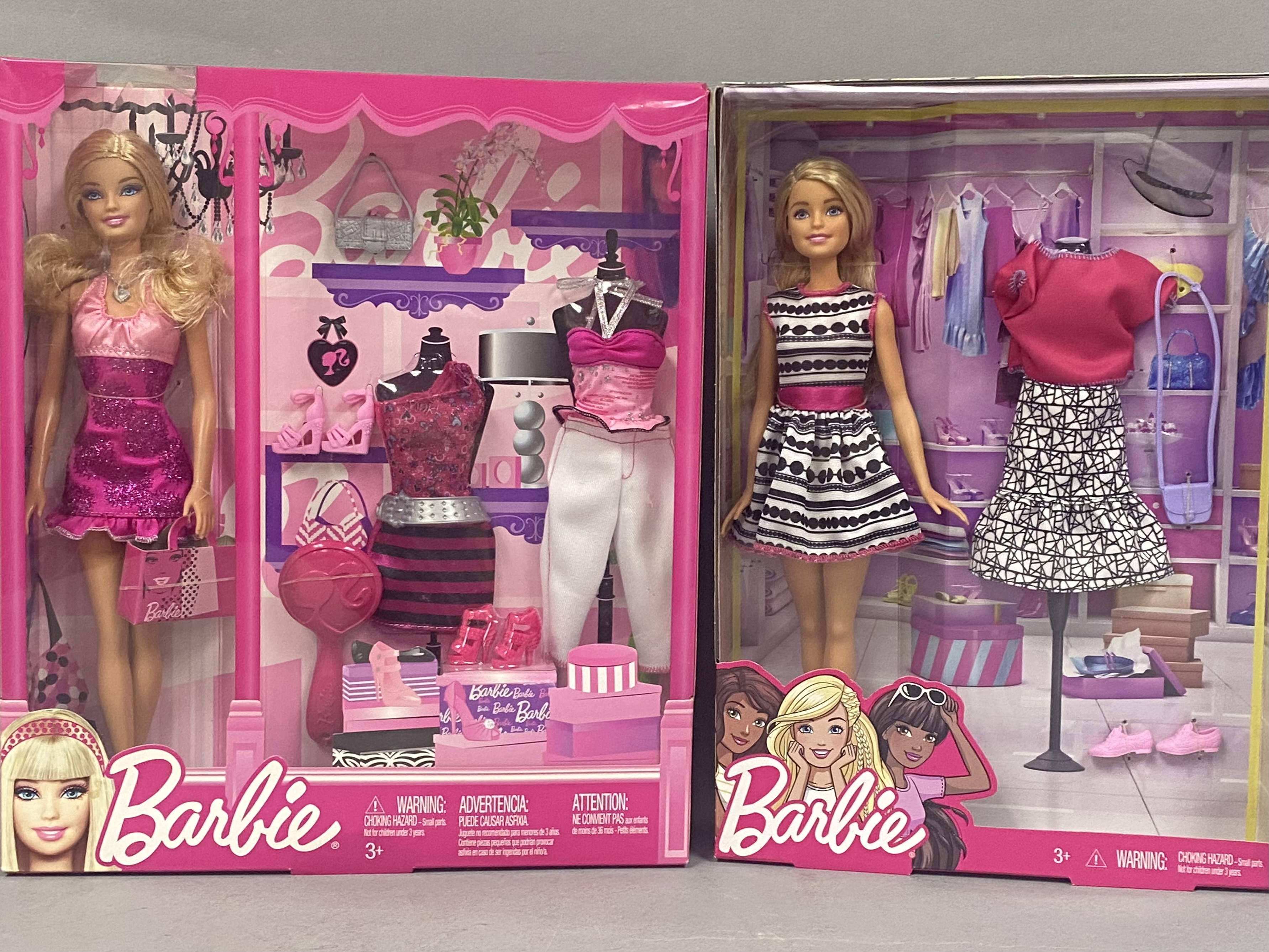 2 Mattel Barbie Doll & Fashions Gift Sets
