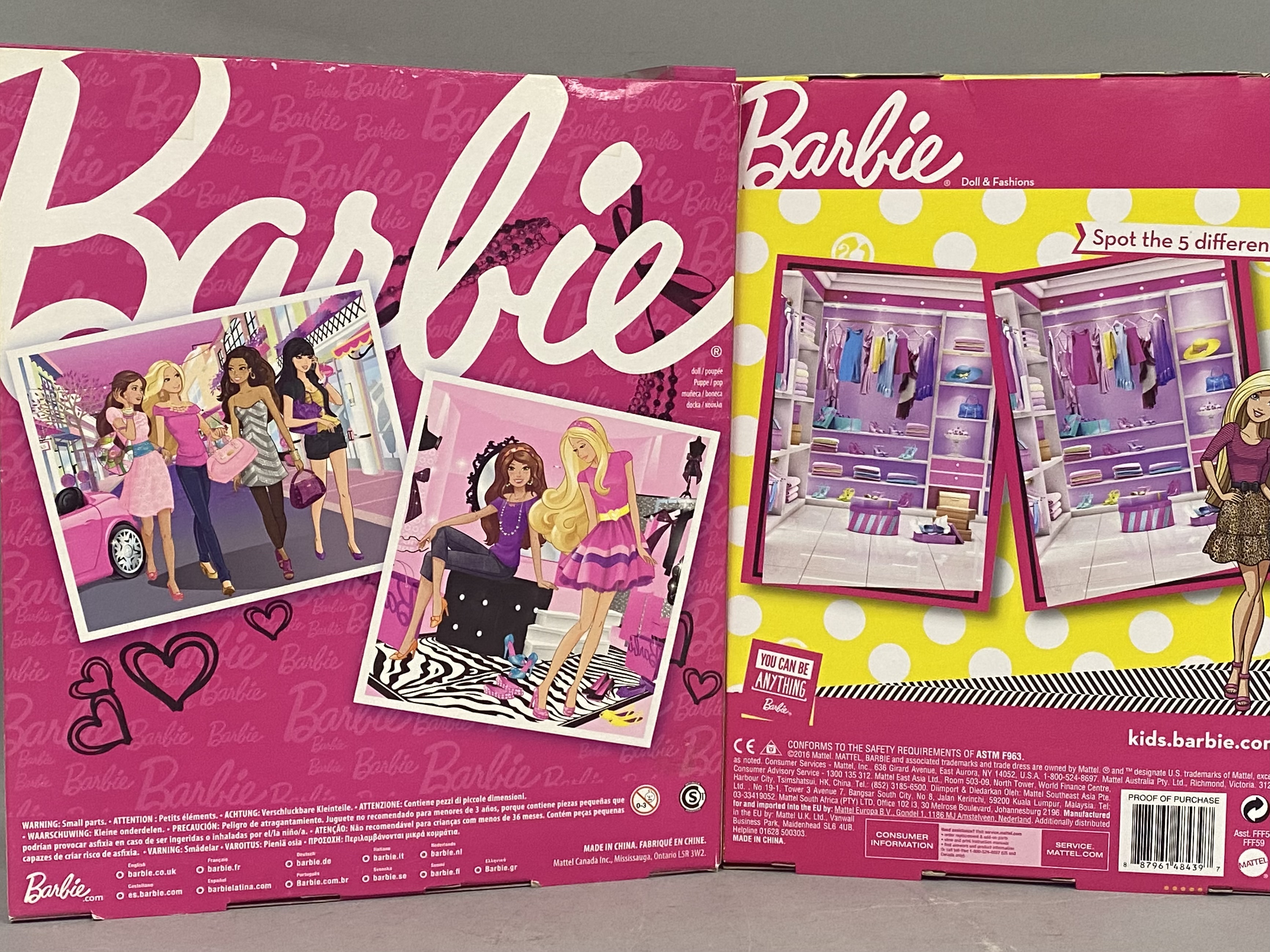 2 Mattel Barbie Doll & Fashions Gift Sets