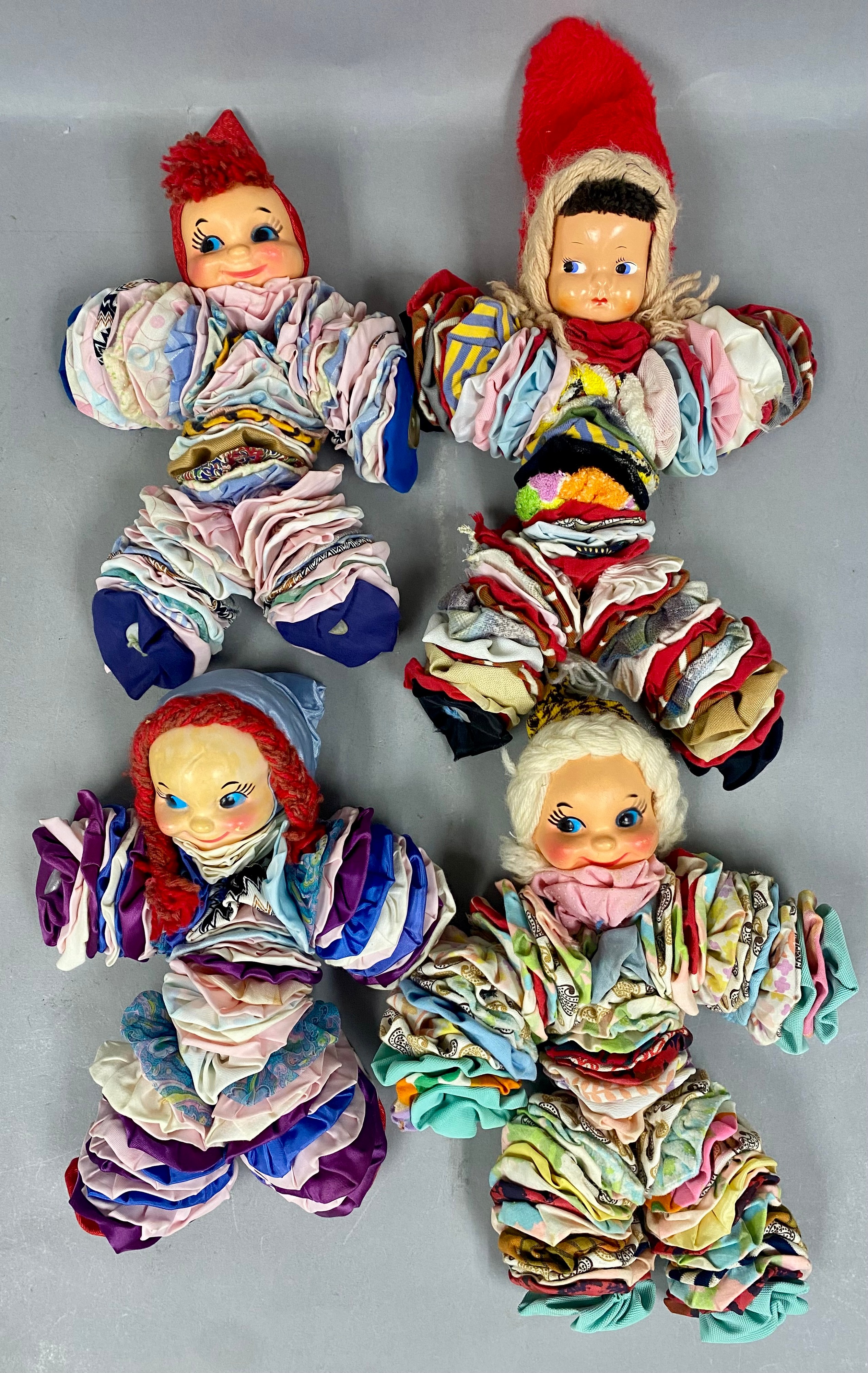 Fabric Yo-Yo Folk Art Dolls
