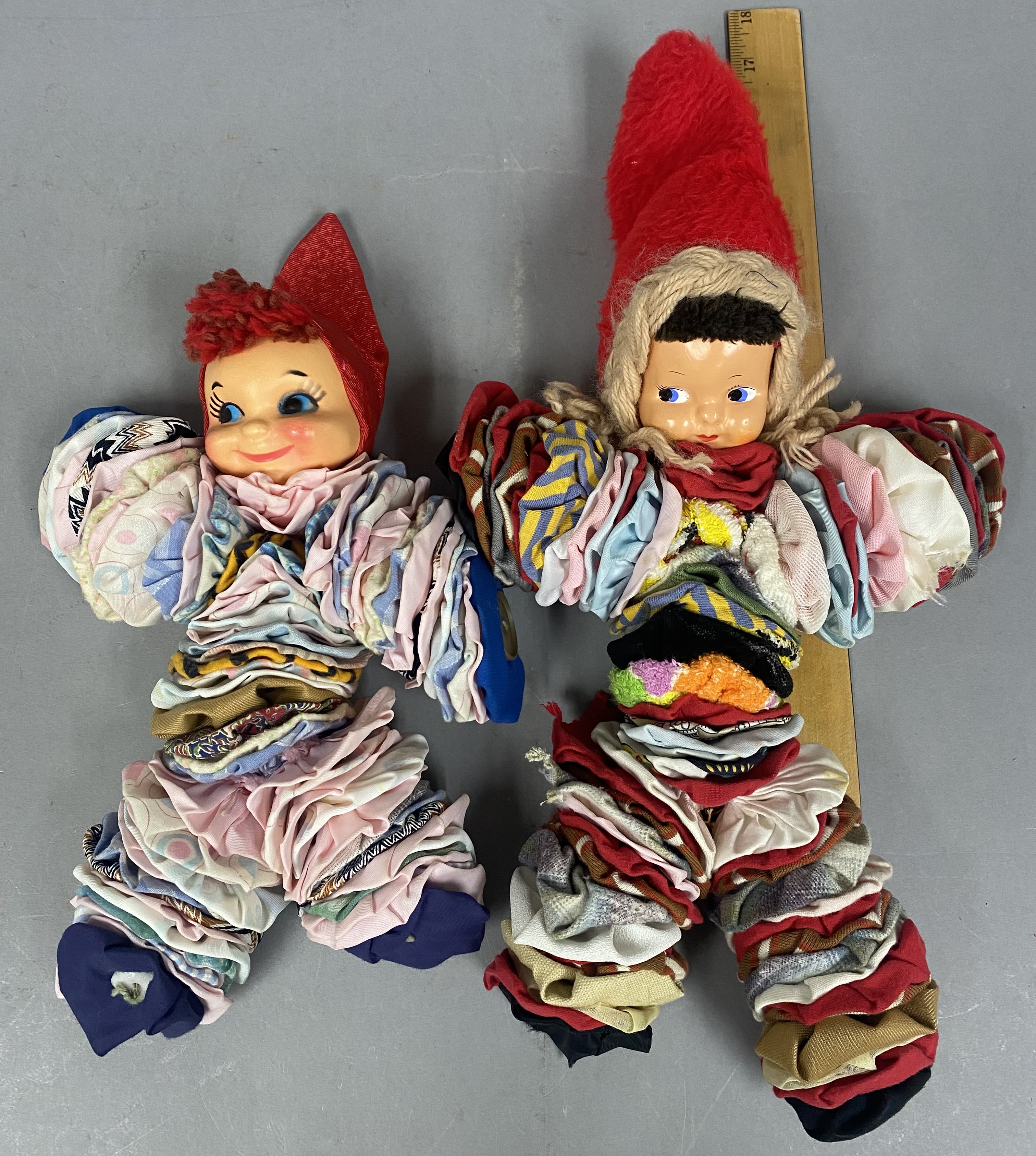 Fabric Yo-Yo Folk Art Dolls