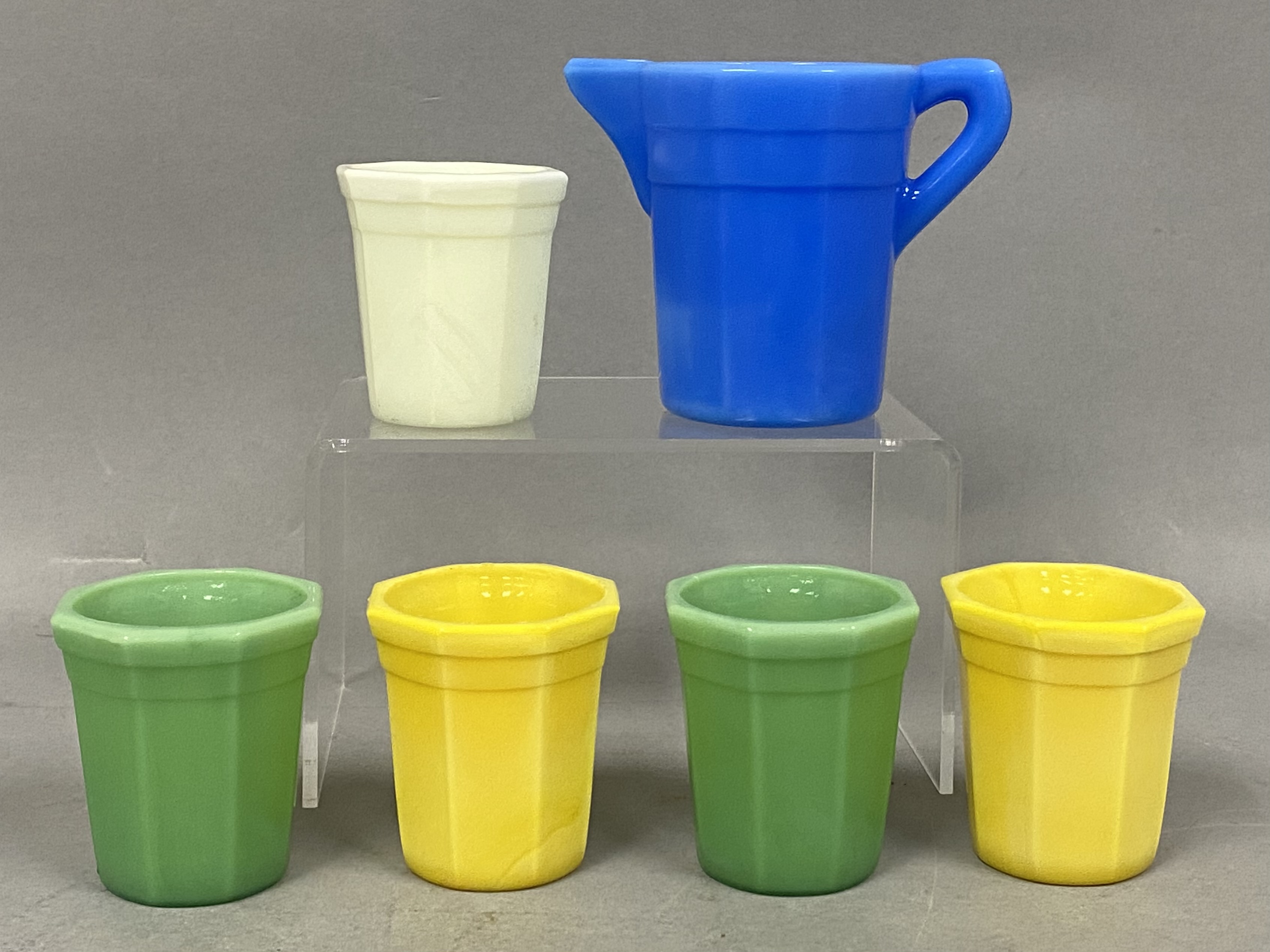 Opaque Pressed Glass Toy Tableware