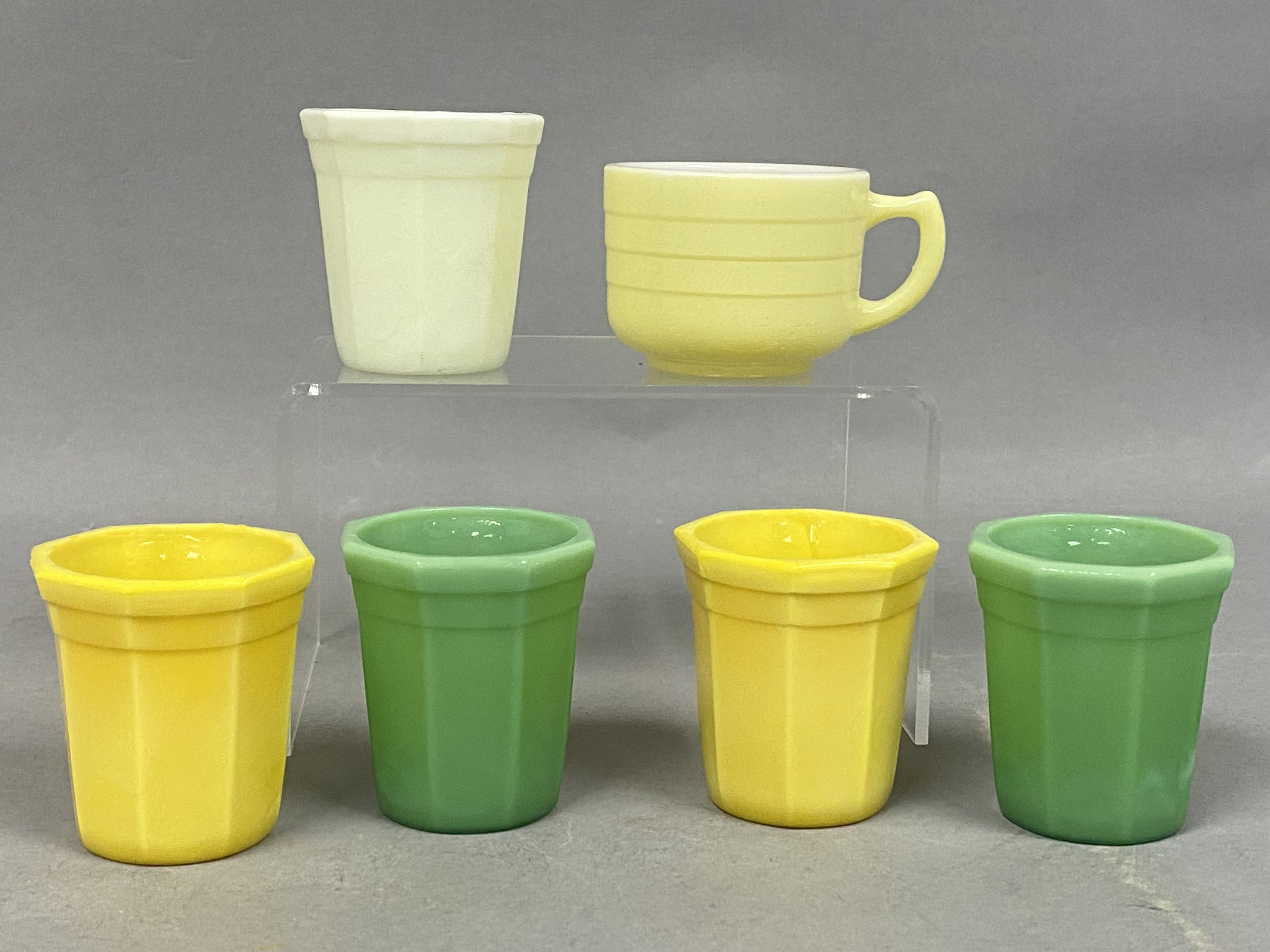 Opaque Pressed Glass Toy Tableware