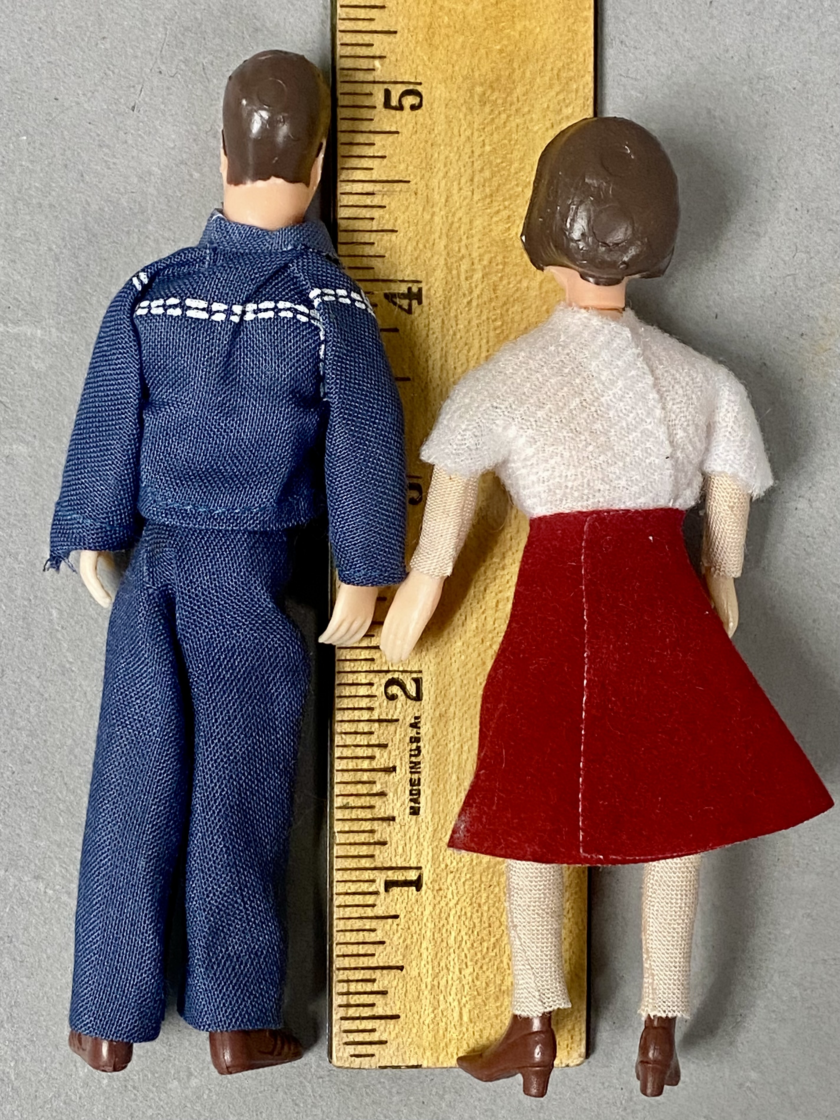 Vintage Mid-Century Dollhouse Family Set