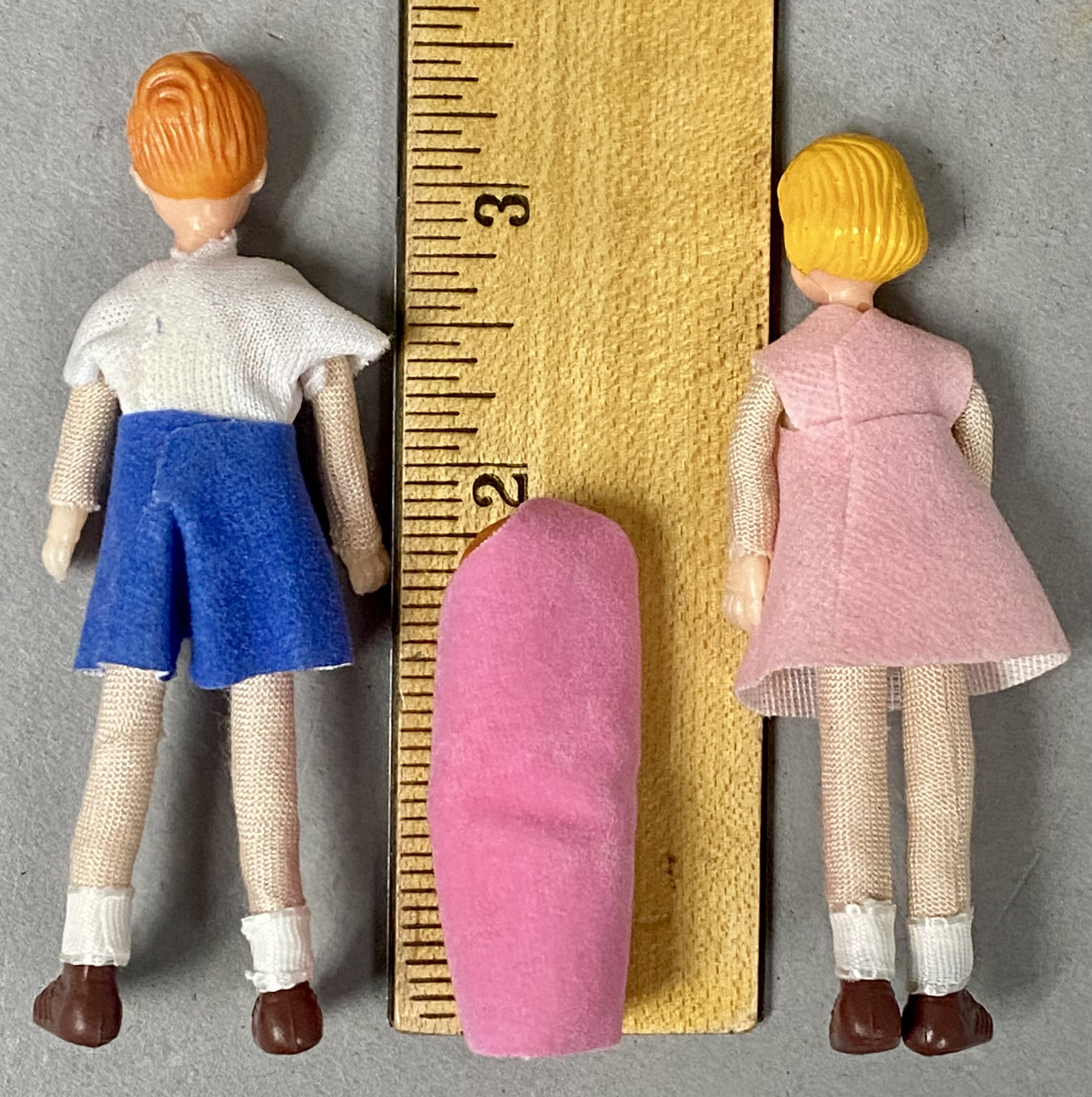 Vintage Mid-Century Dollhouse Family Set