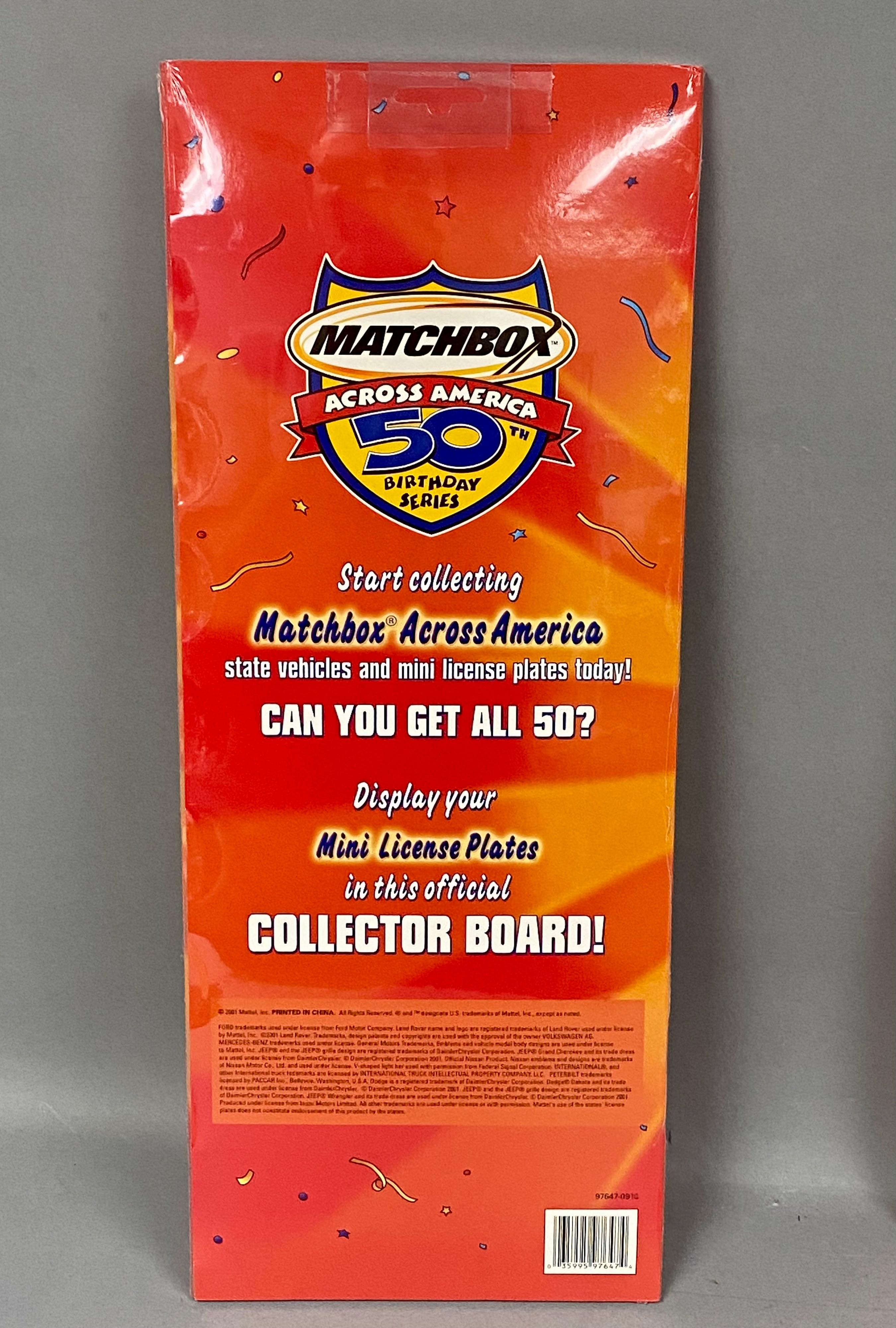 2 Matchbox 50th Anniversary Mini License Plate Boards