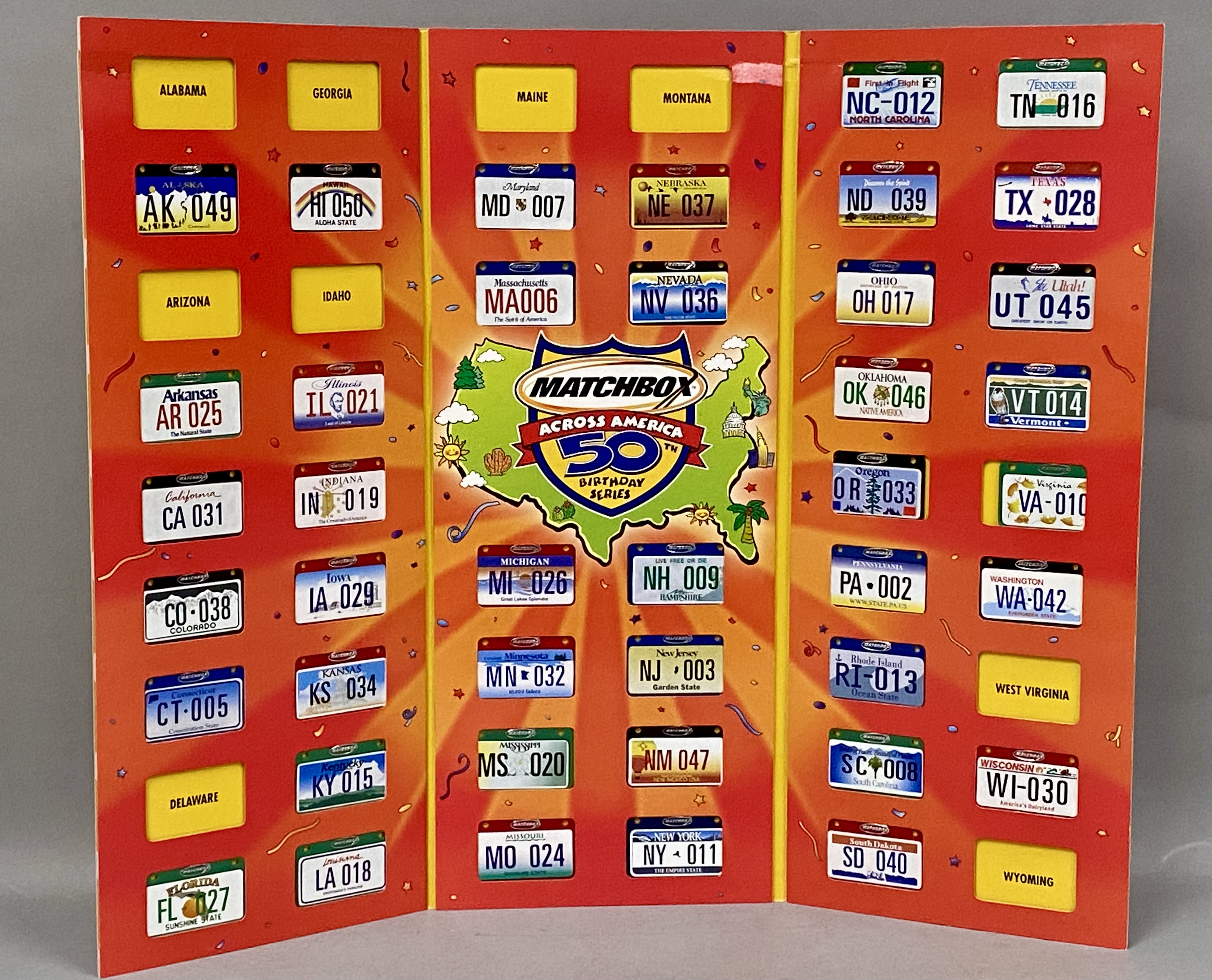 2 Matchbox 50th Anniversary Mini License Plate Boards