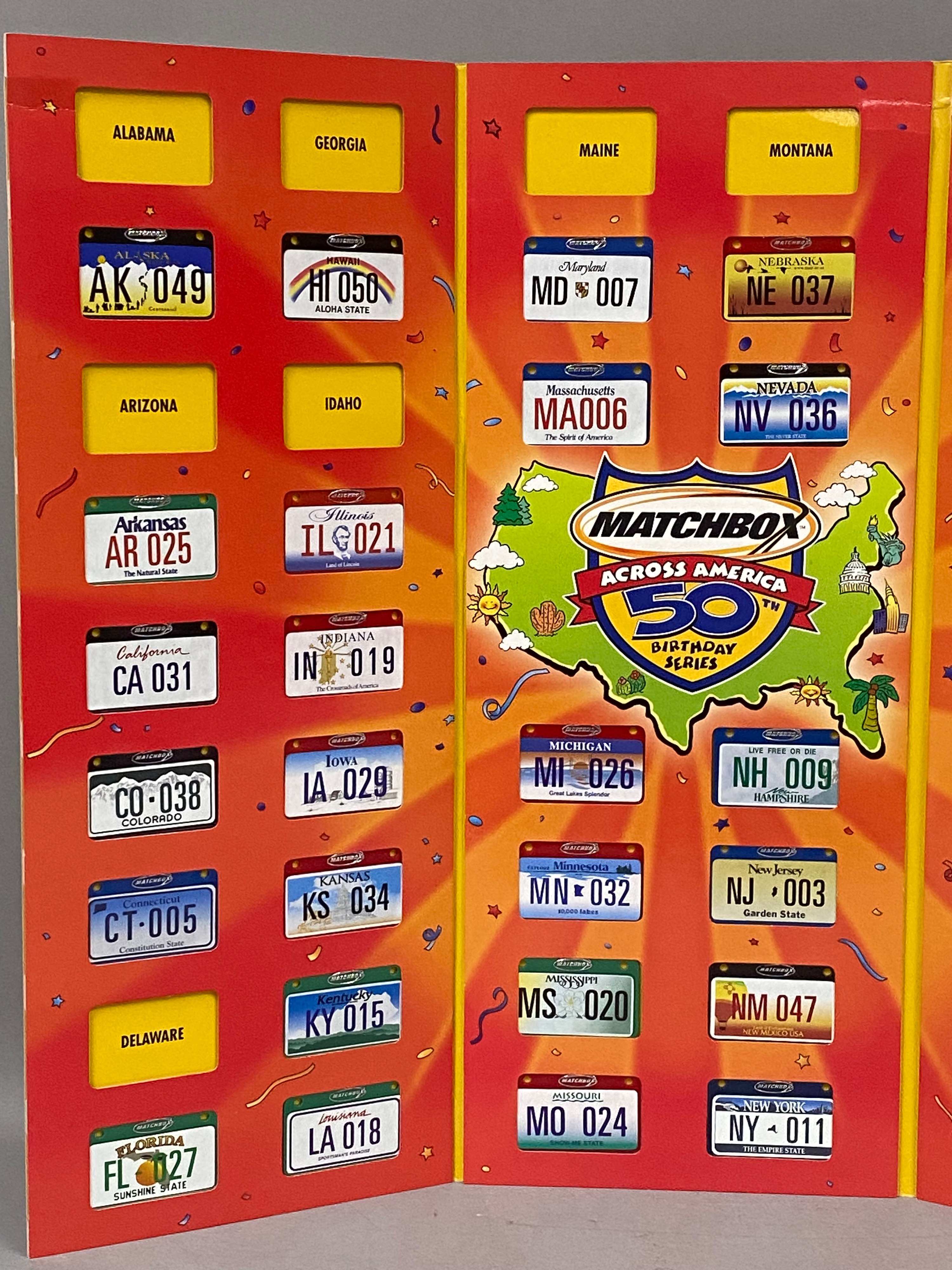 2 Matchbox 50th Anniversary Mini License Plate Boards