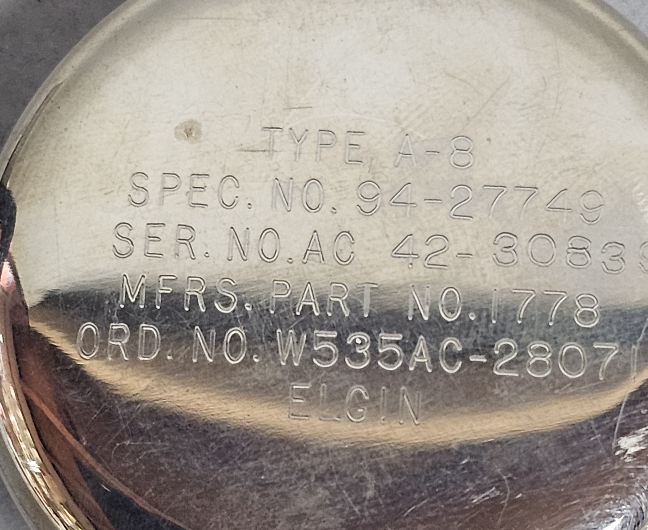 Elgin Base Metal A-8 Navigation Stopwatch