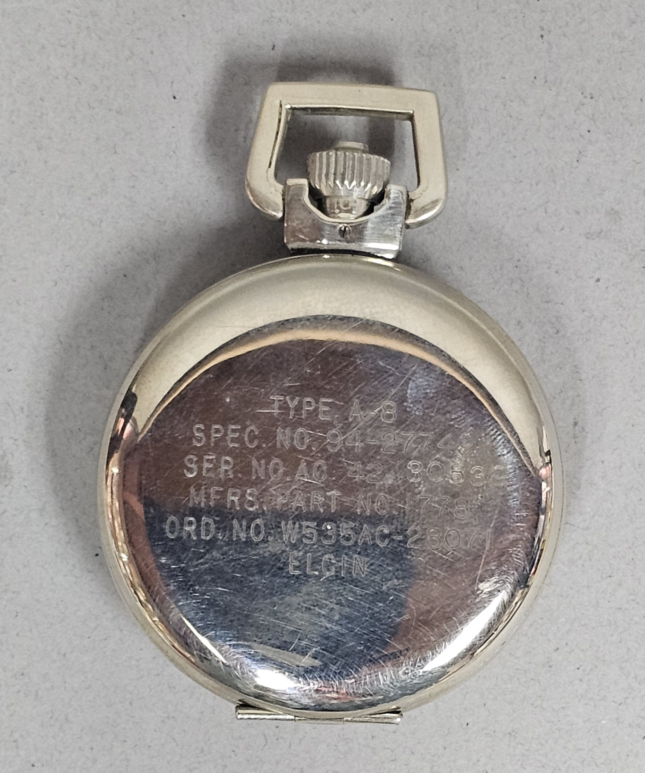 Elgin Base Metal A-8 Navigation Stopwatch