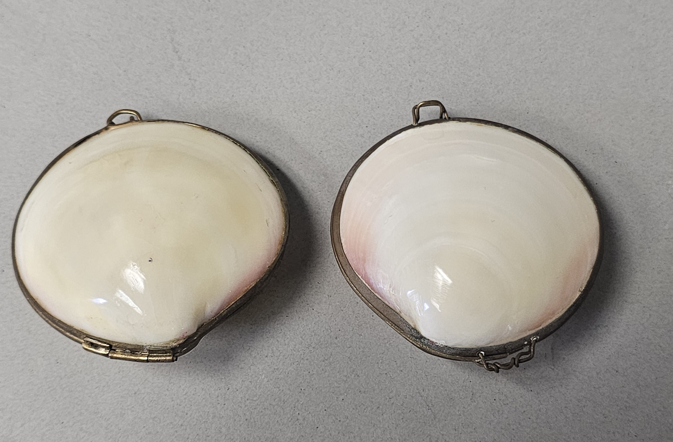 Natural Shell & Brass Hinged Trinket Boxes