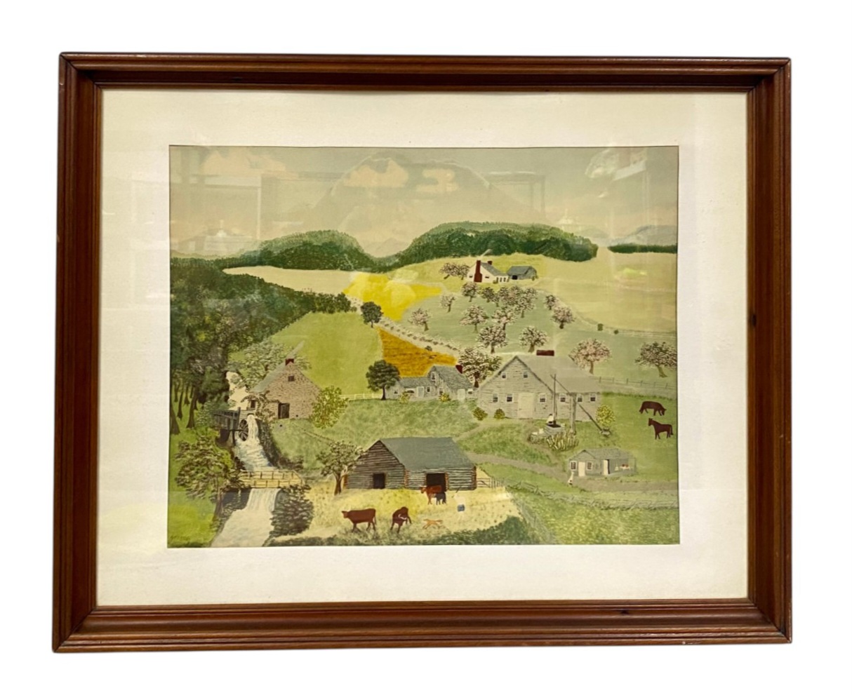 Moses 'Old Oaken Bucket' Offset Lithograph