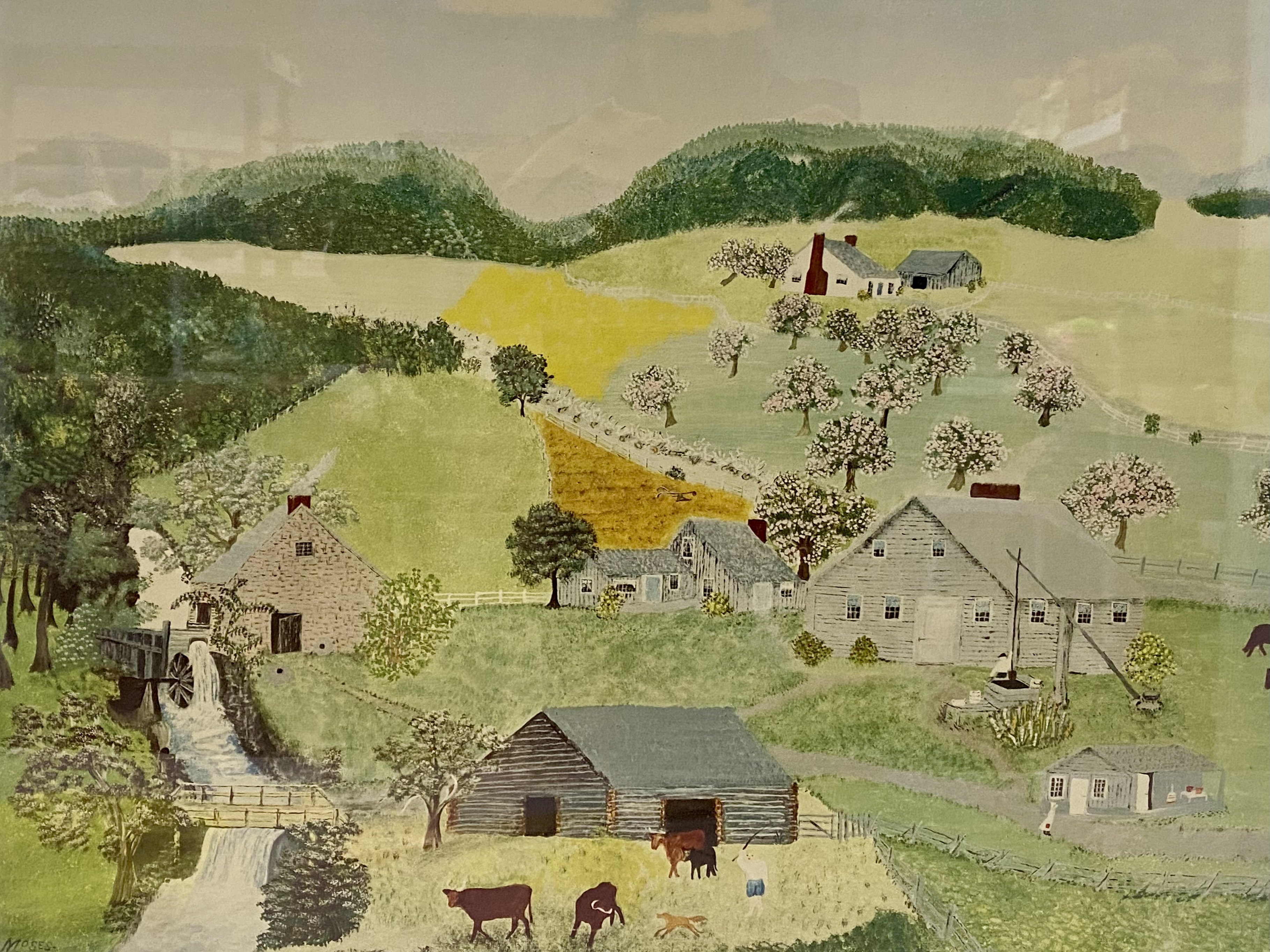 Moses 'Old Oaken Bucket' Offset Lithograph