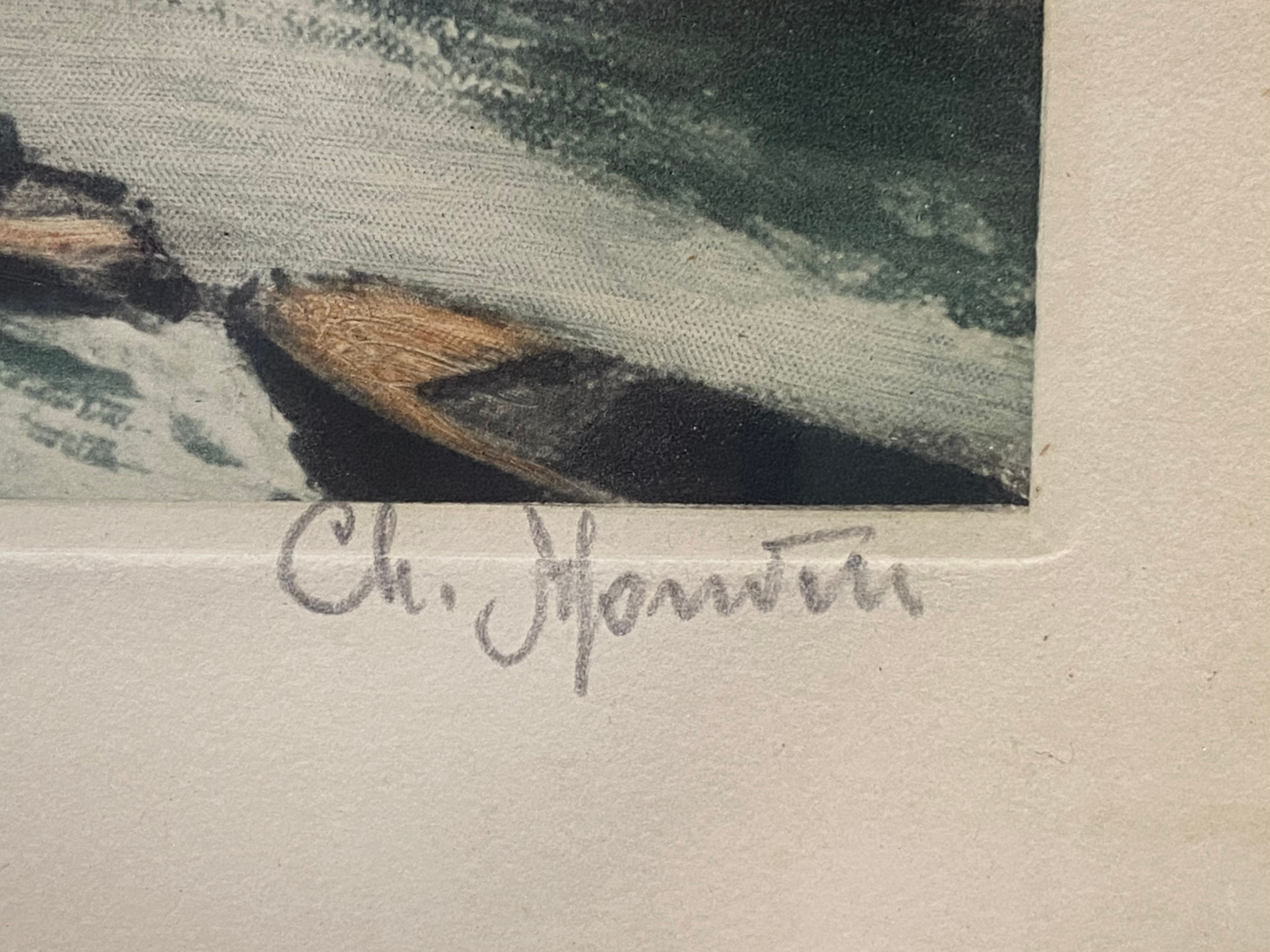 Ch. Martin Signed Paris Scenes Color Etchings