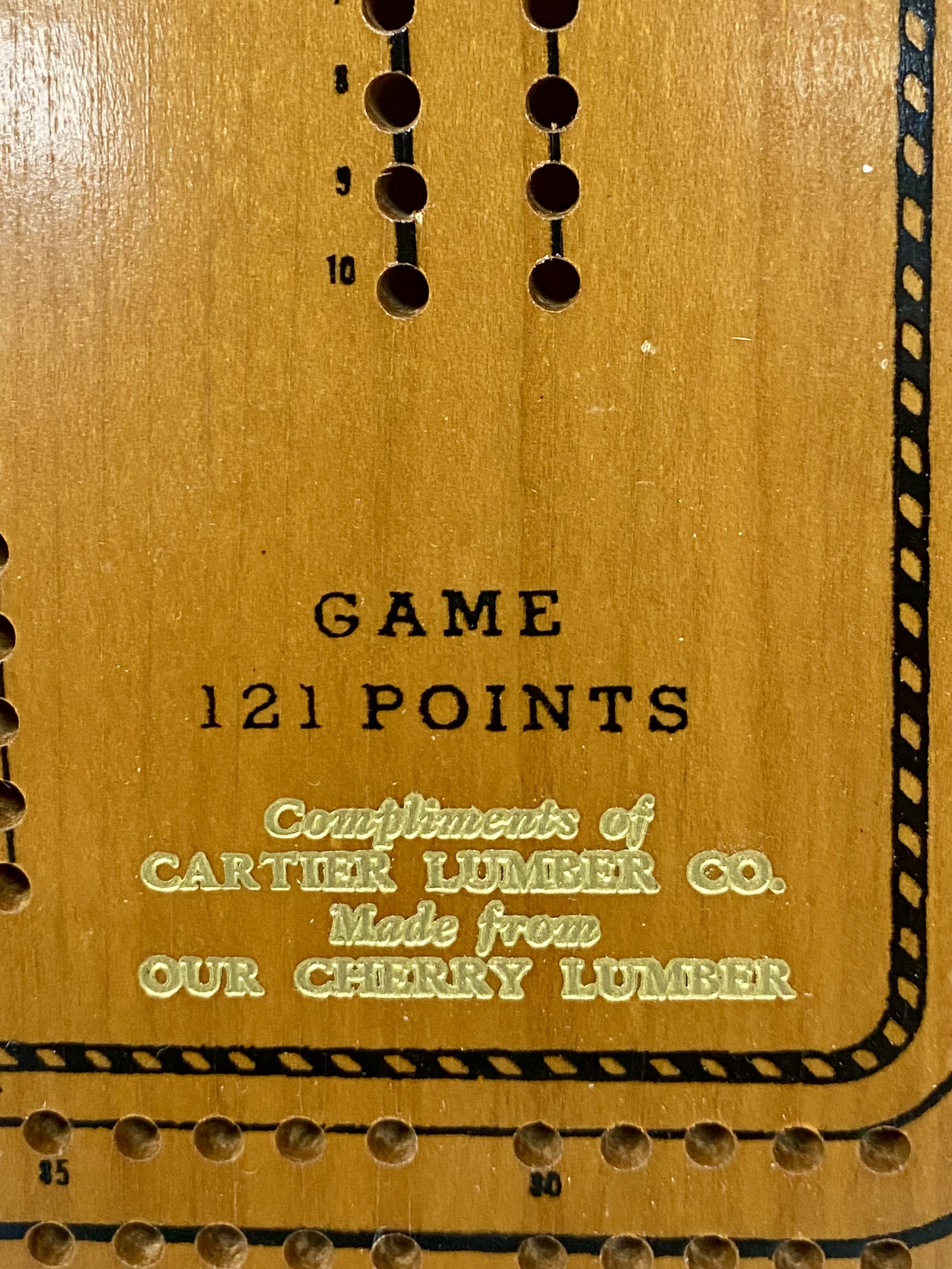 Drueke Cherry Scoremaster Cribbage Board No 1150
