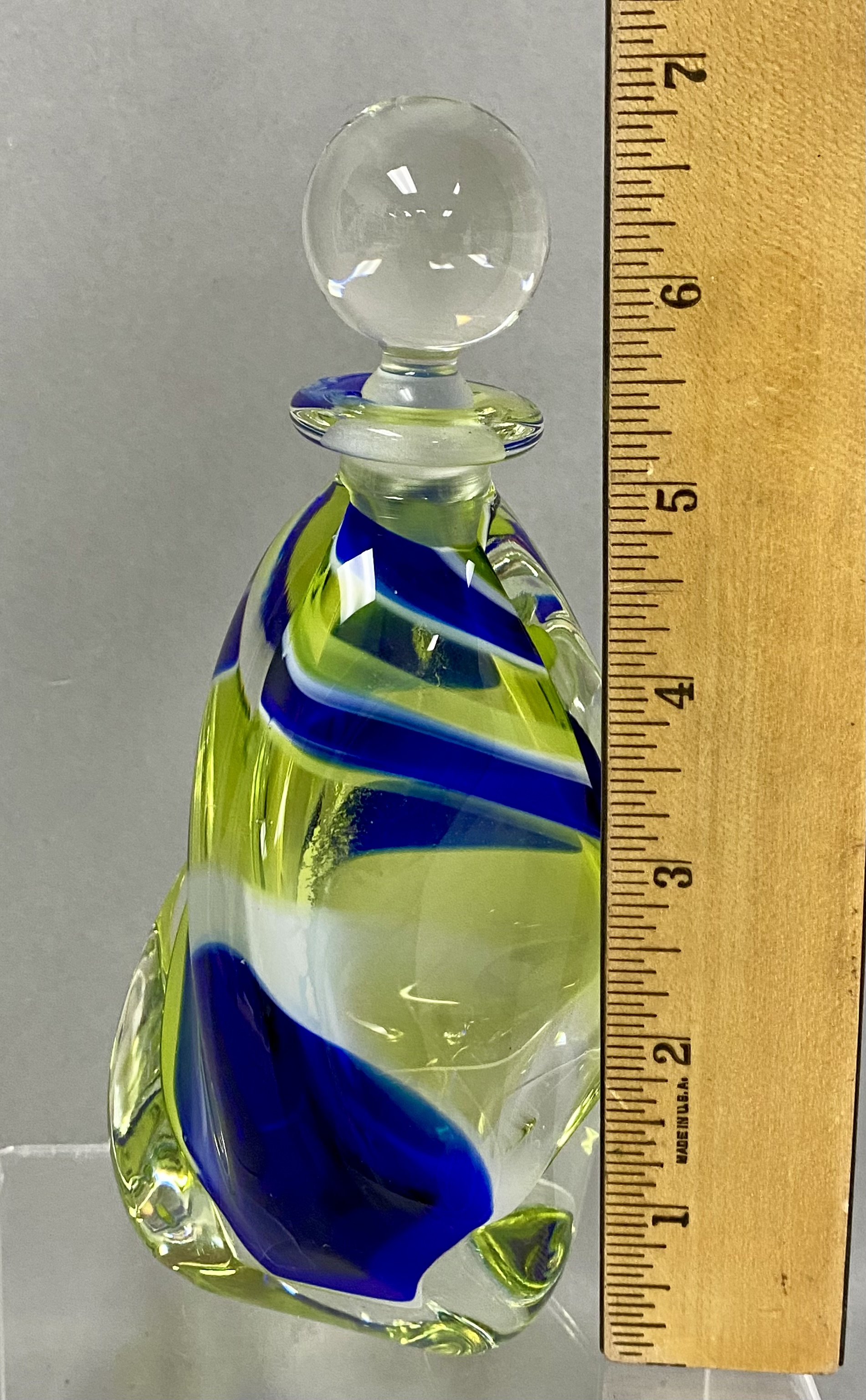 Blown Art Glass Stoppered Perfume Bottle