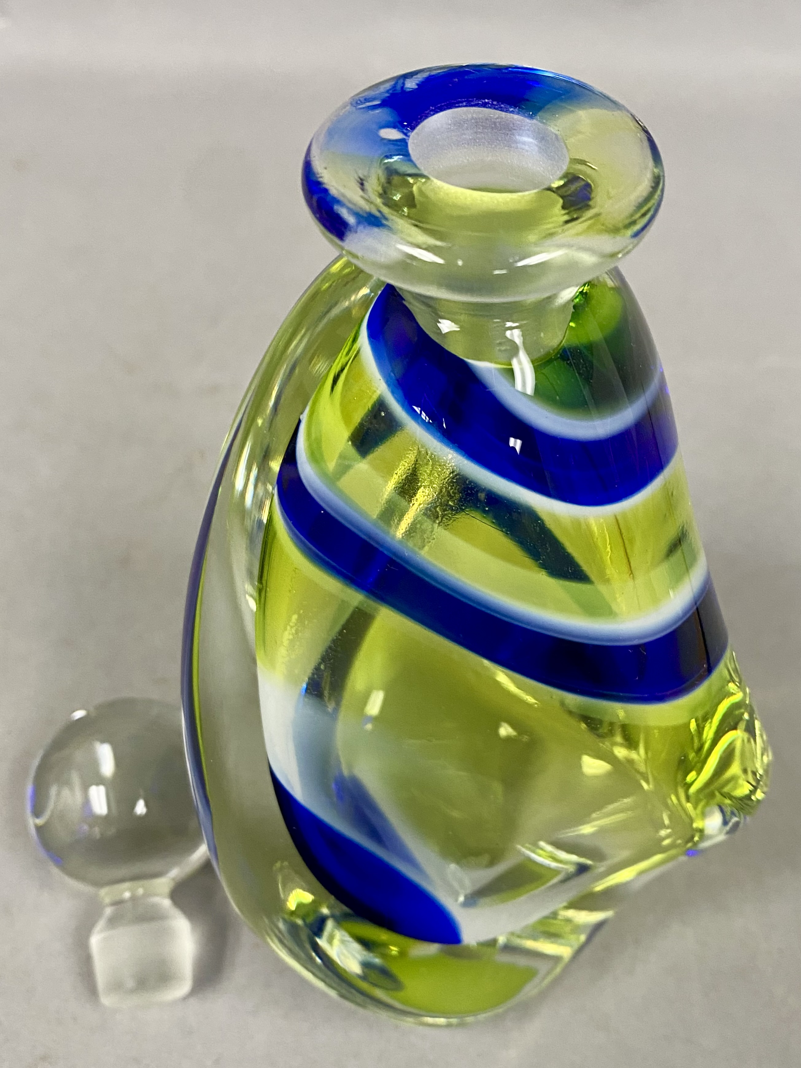 Blown Art Glass Stoppered Perfume Bottle