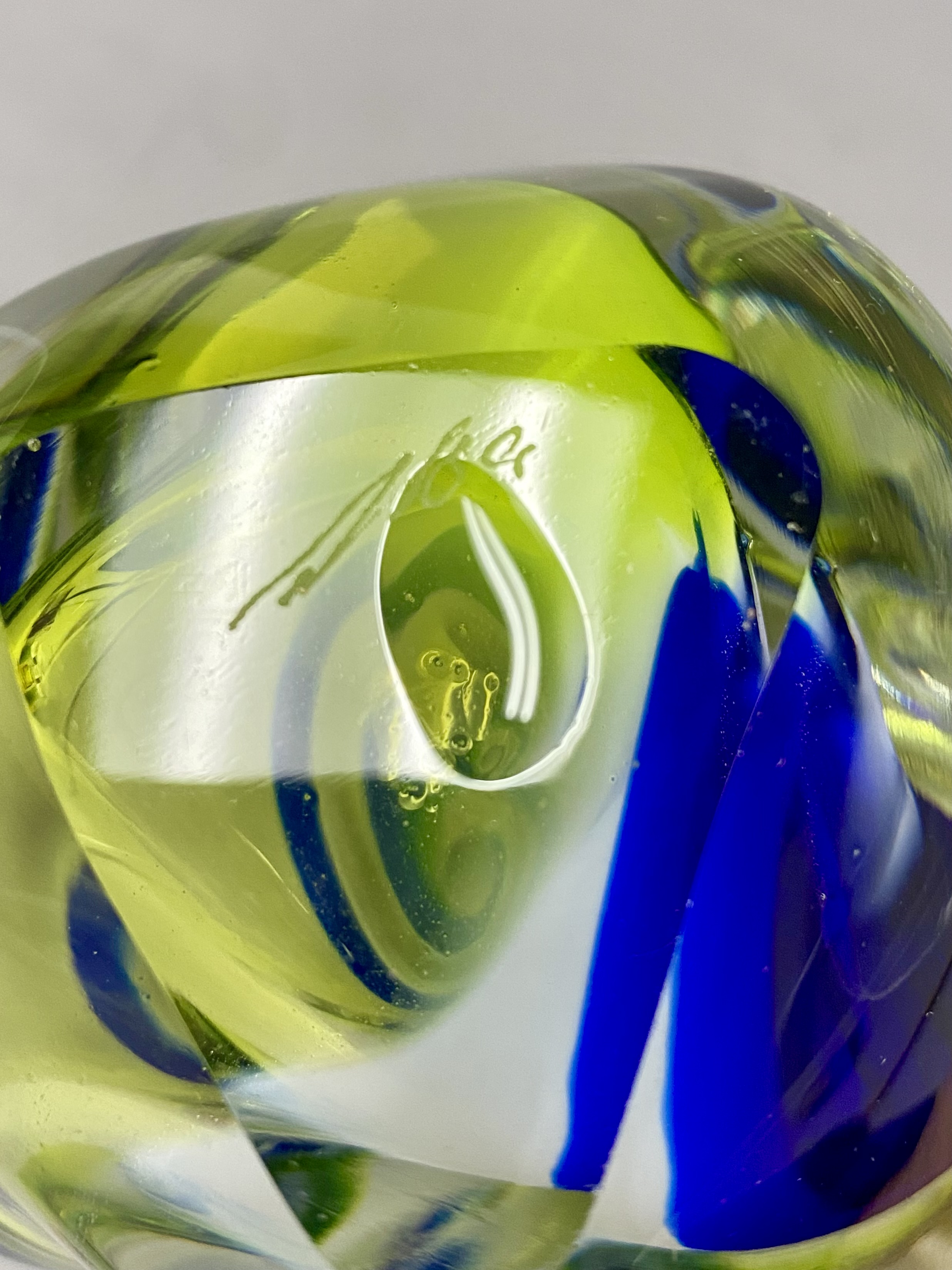 Blown Art Glass Stoppered Perfume Bottle