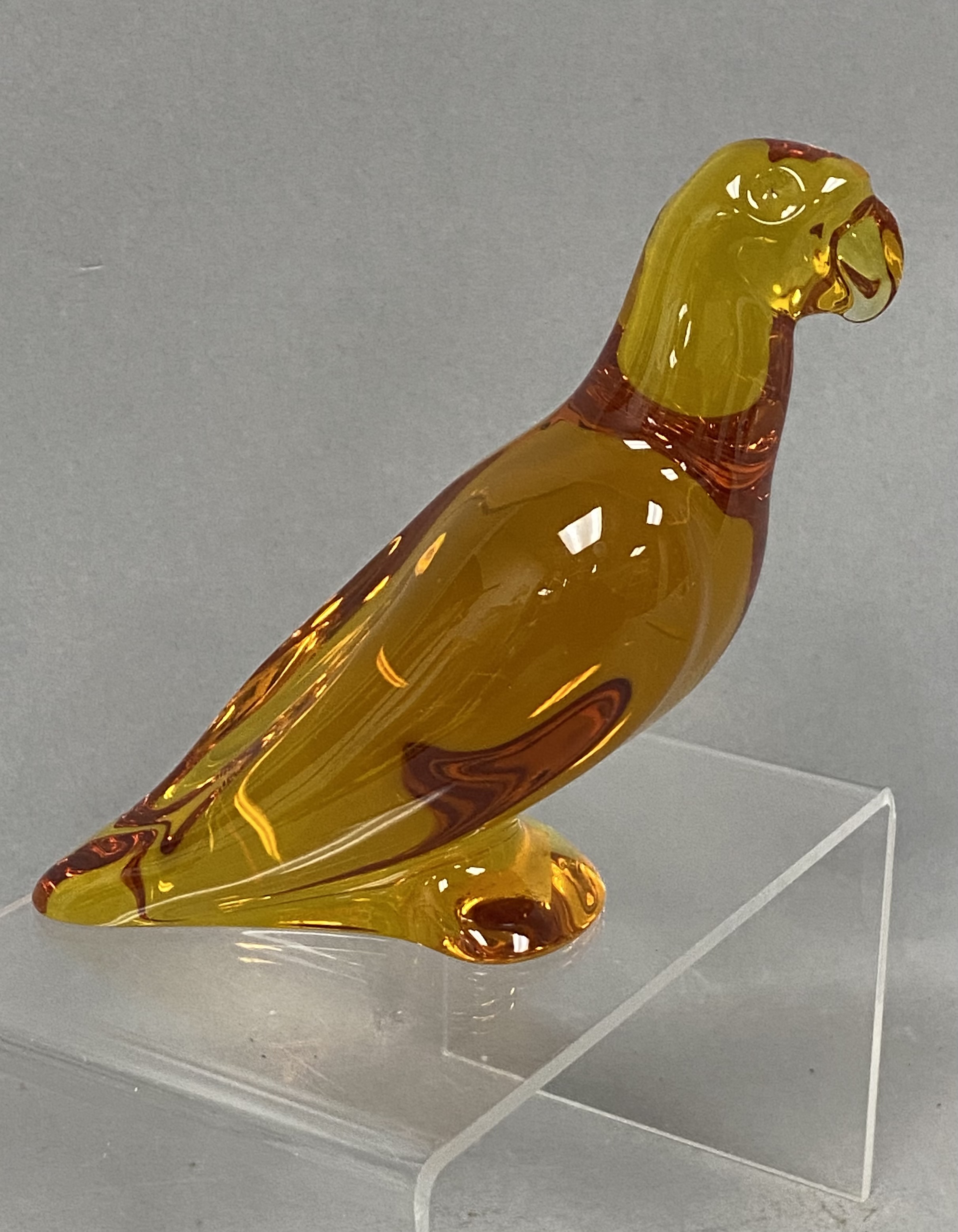 Baccarat Amber Crystal Parrot