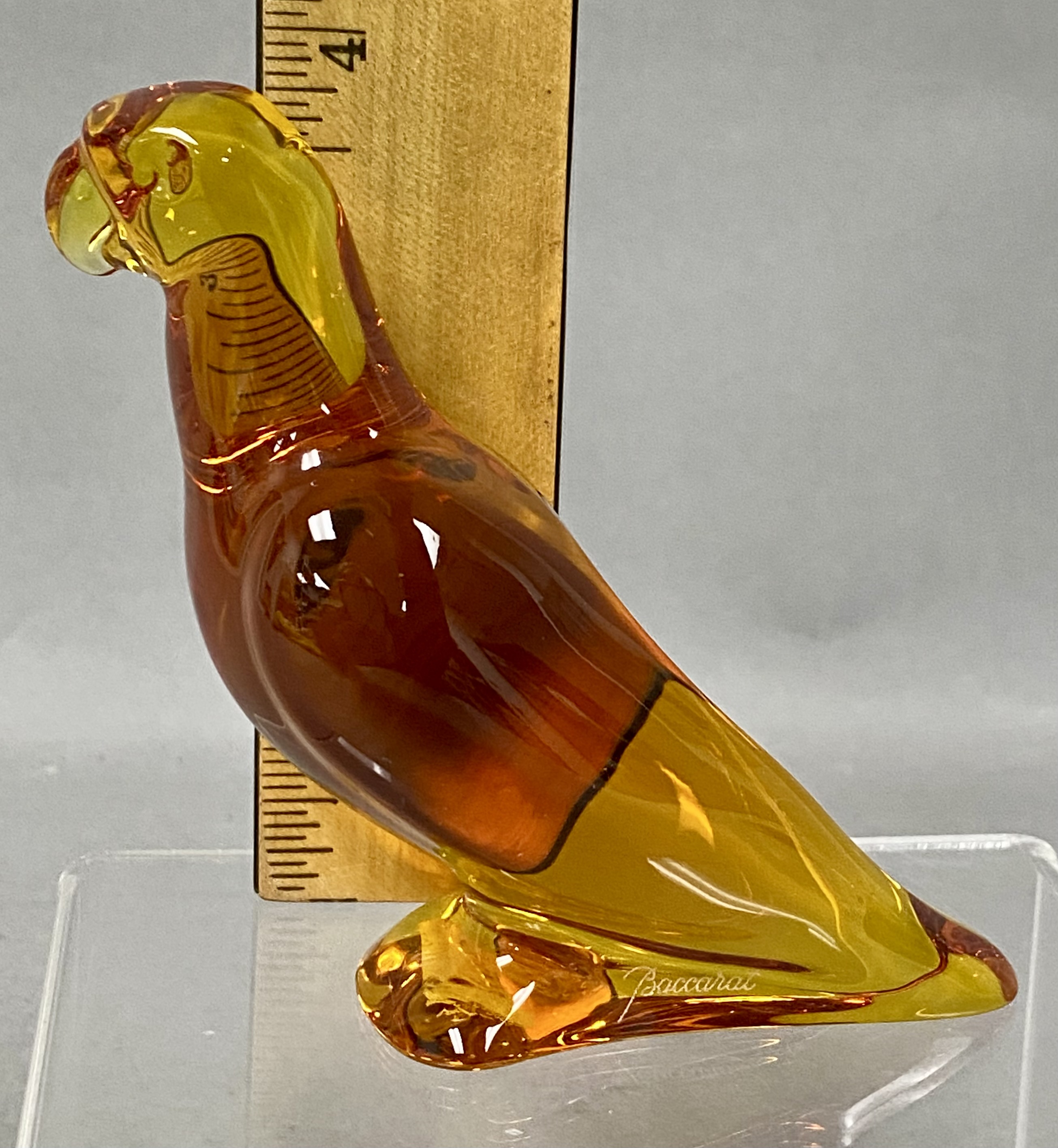 Baccarat Amber Crystal Parrot