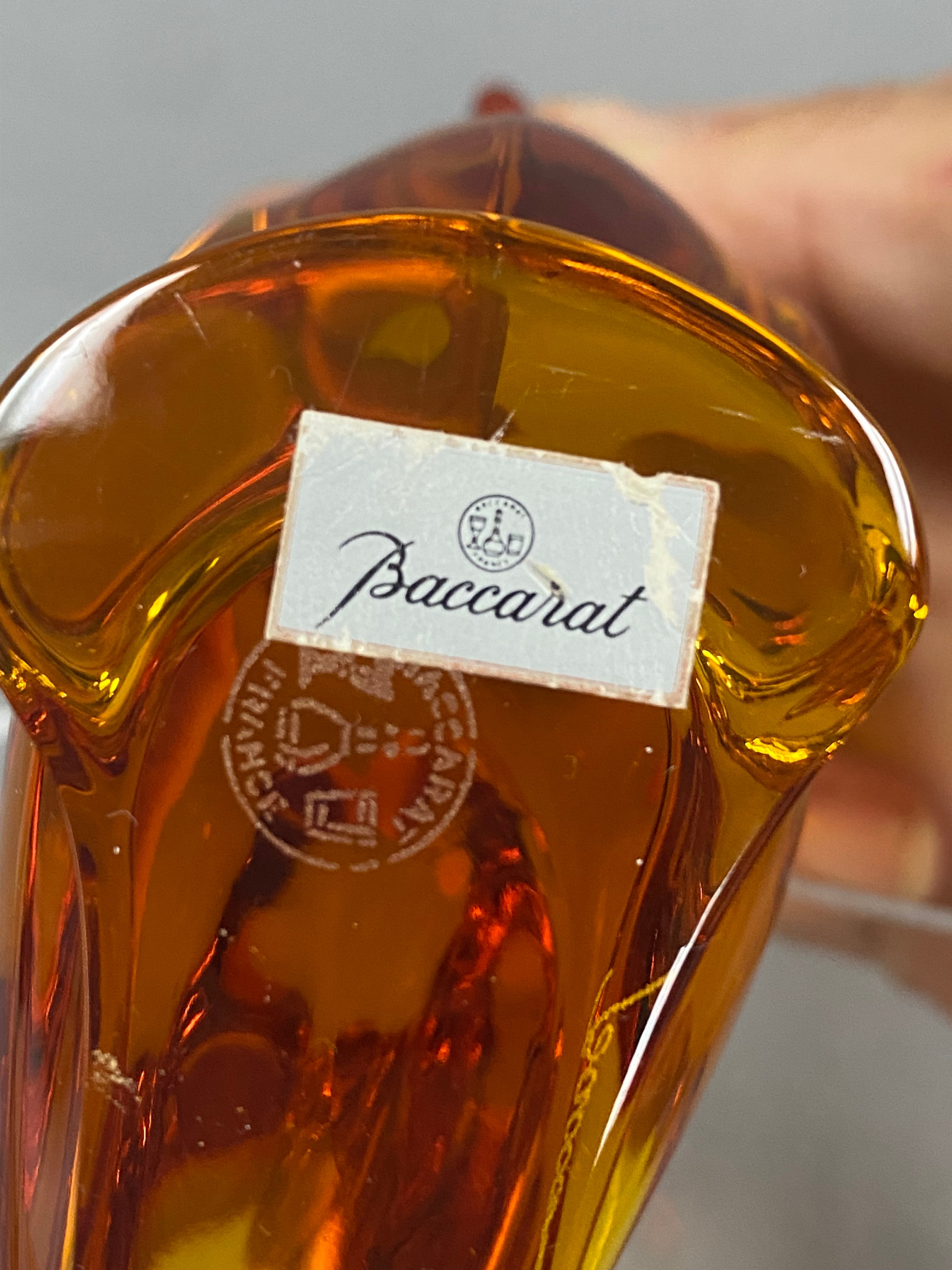 Baccarat Amber Crystal Parrot