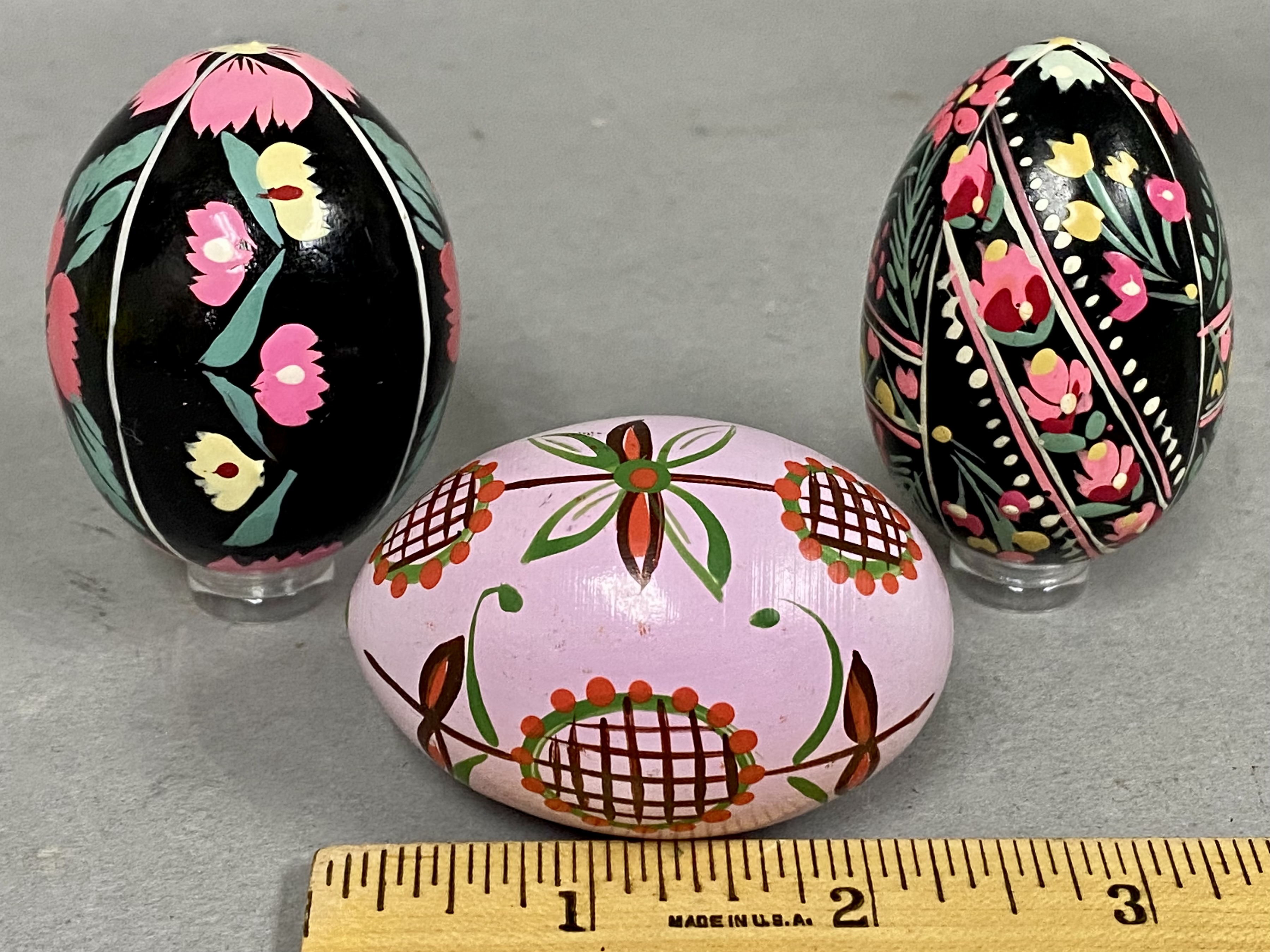 Poland Hand-Painted Wooden Pysanki Easter Eggs