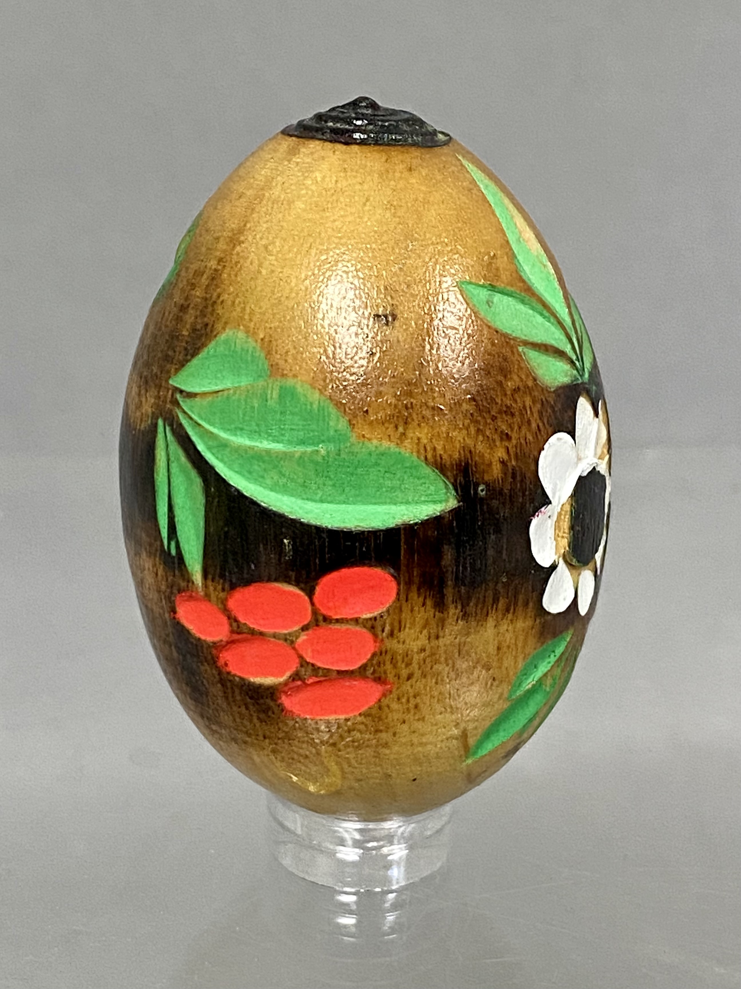 Trio of Hand Decorated Wooden Eggs