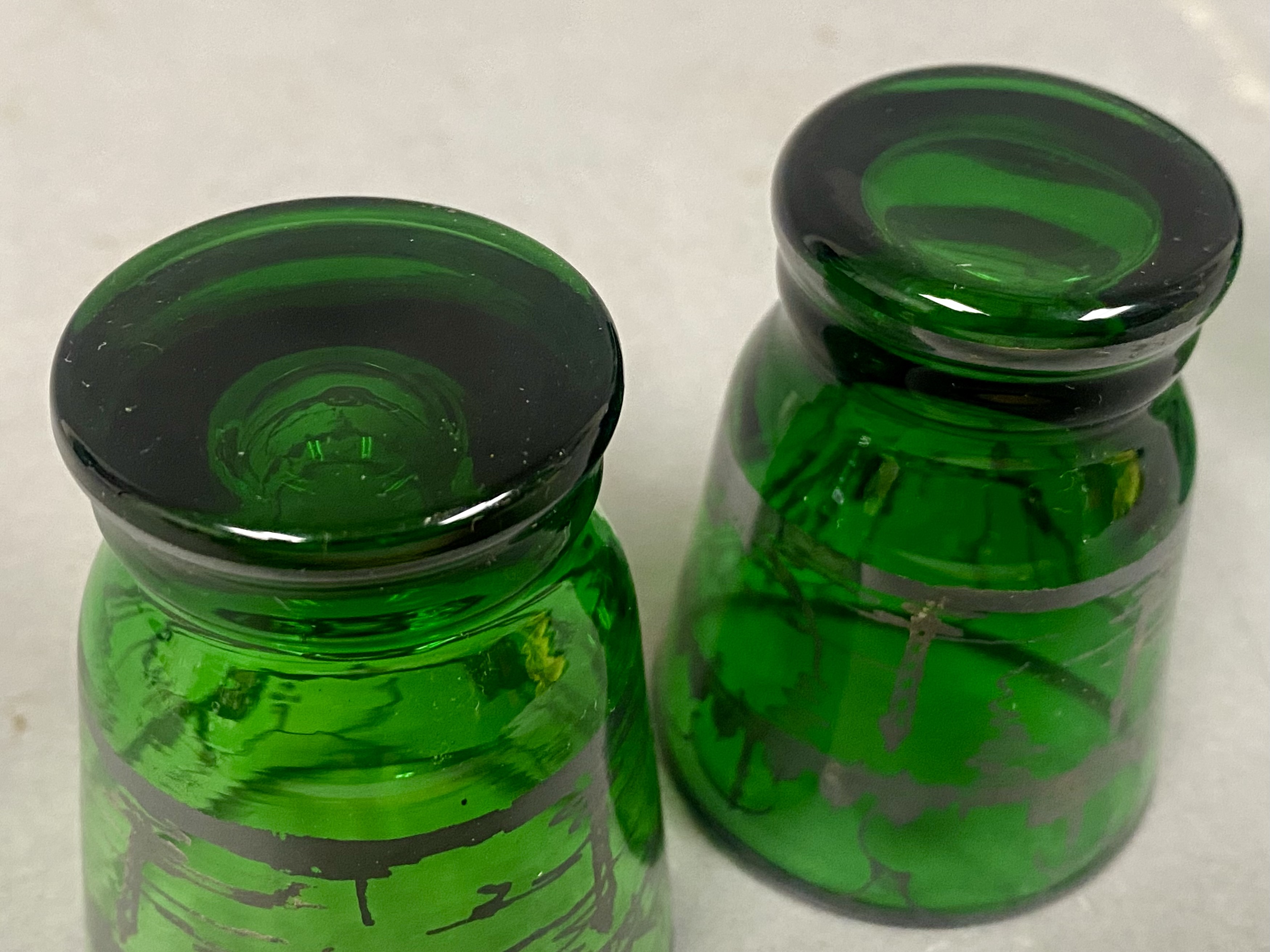 Venetian Green Glass Decanter Set