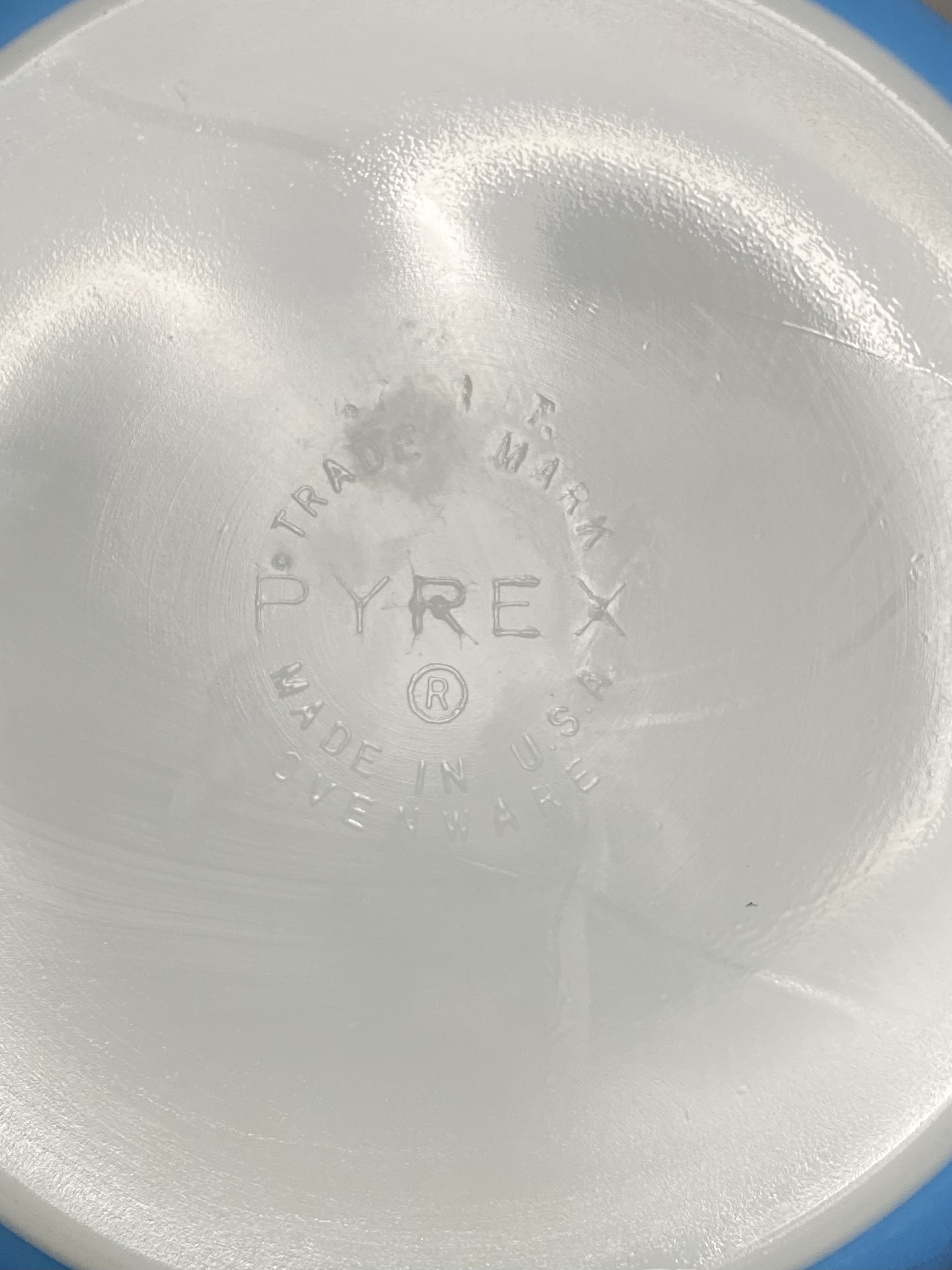 Pyrex Snowflake Blue Casserole & Red Mixing Bowl