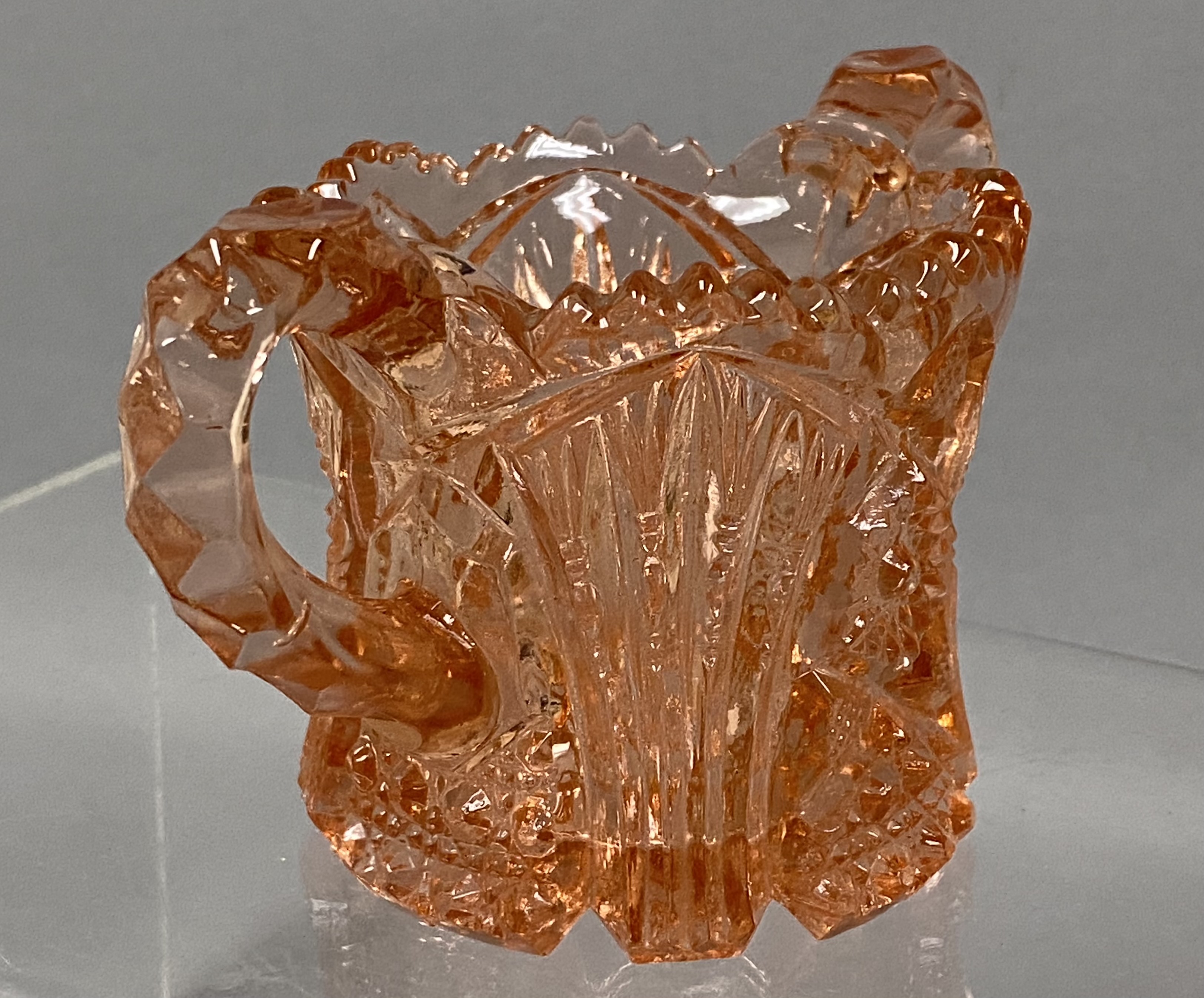 Pink Pressed Glass Creamer & Open Sugar Bowl