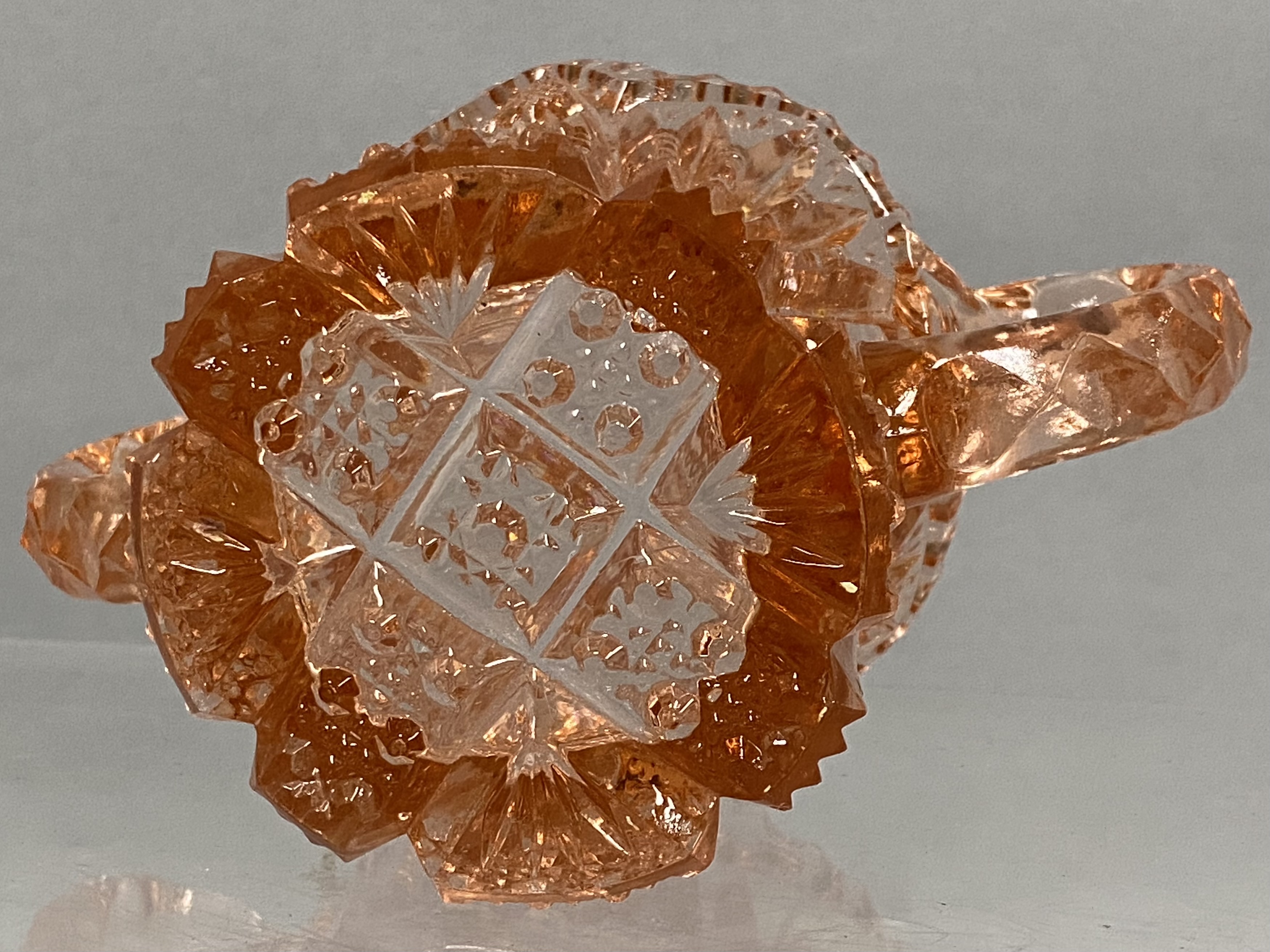 Pink Pressed Glass Creamer & Open Sugar Bowl