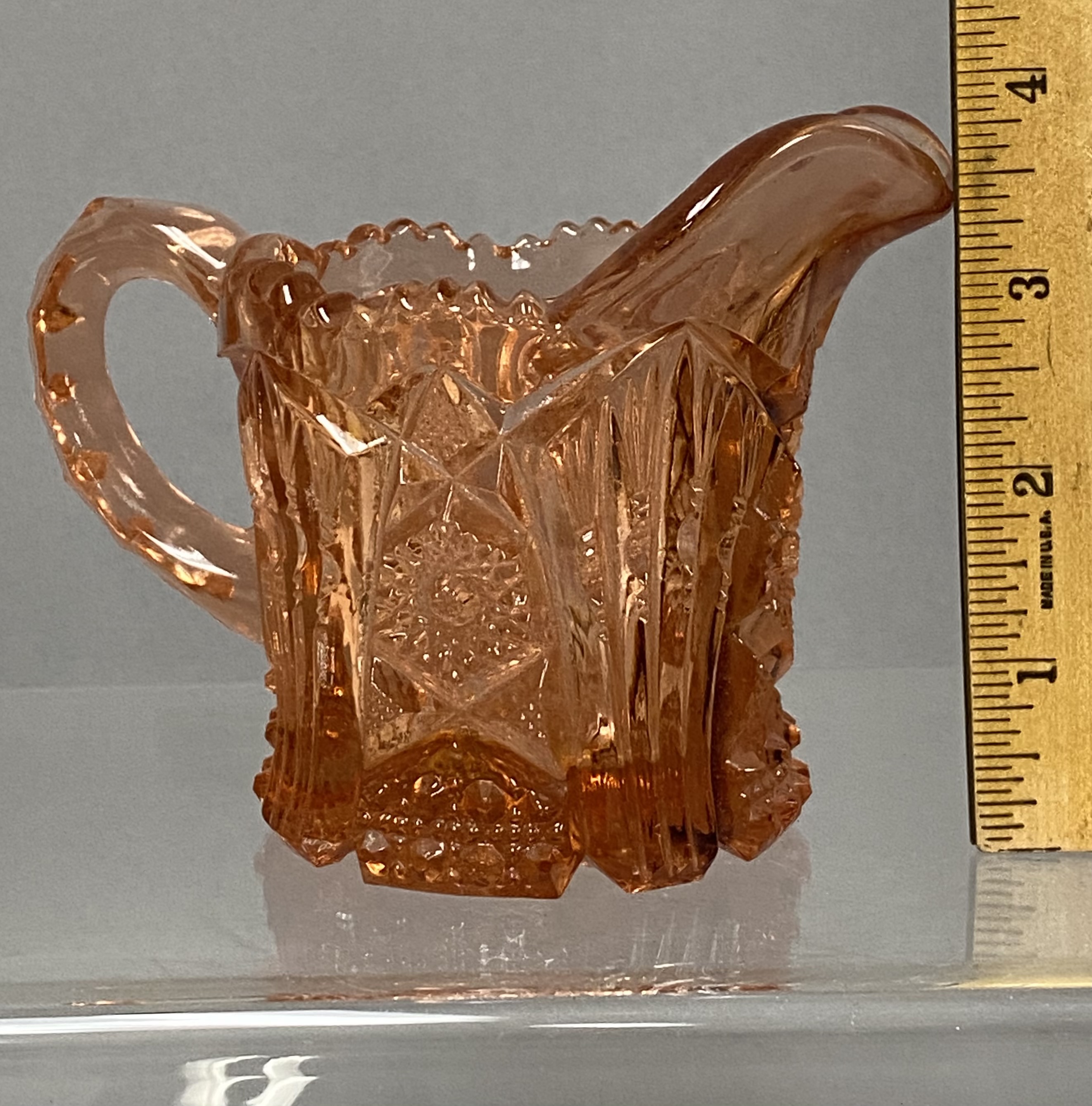 Pink Pressed Glass Creamer & Open Sugar Bowl