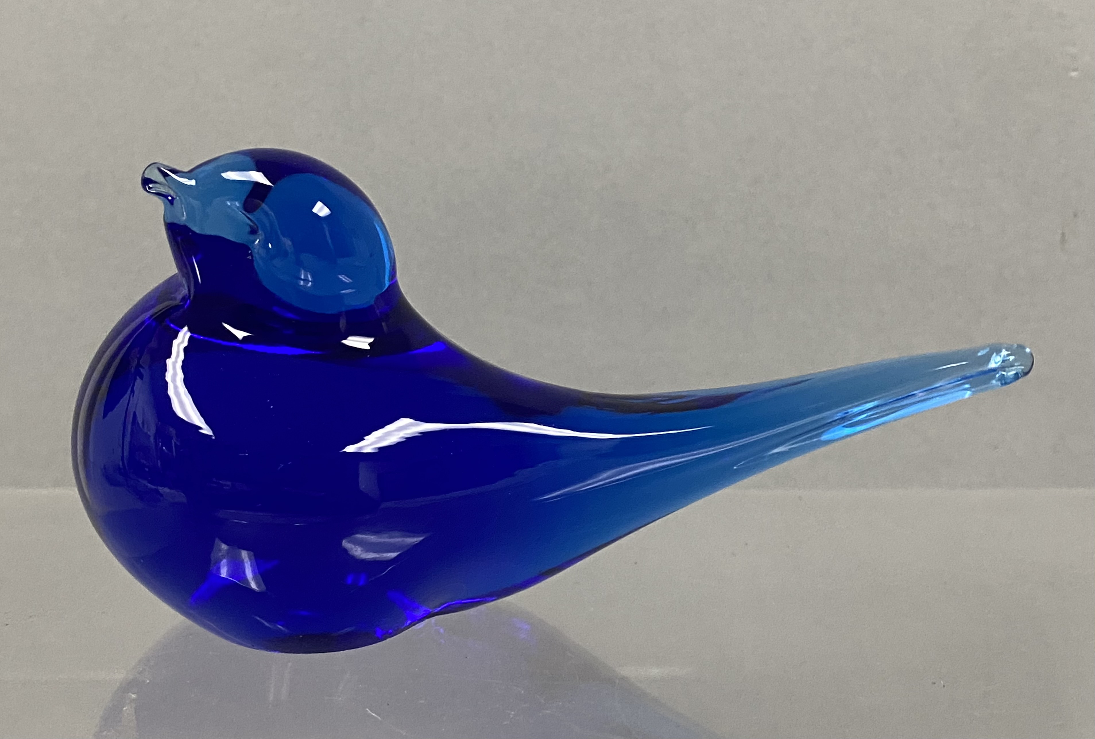 Cobalt Art Glass Bird Figurine