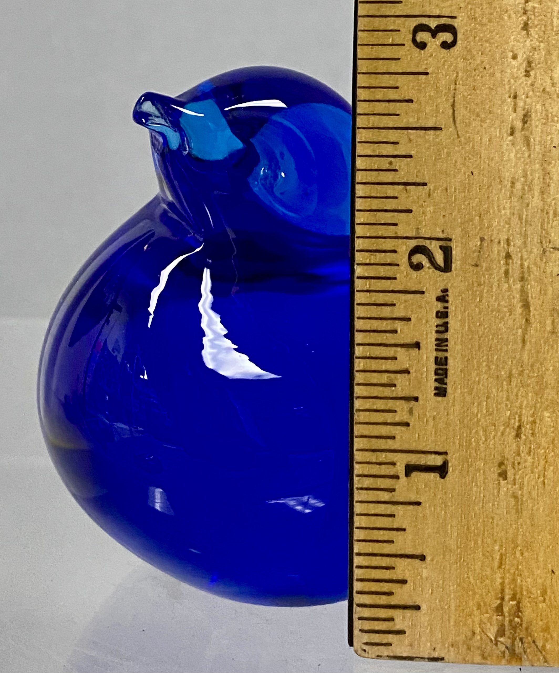 Cobalt Art Glass Bird Figurine