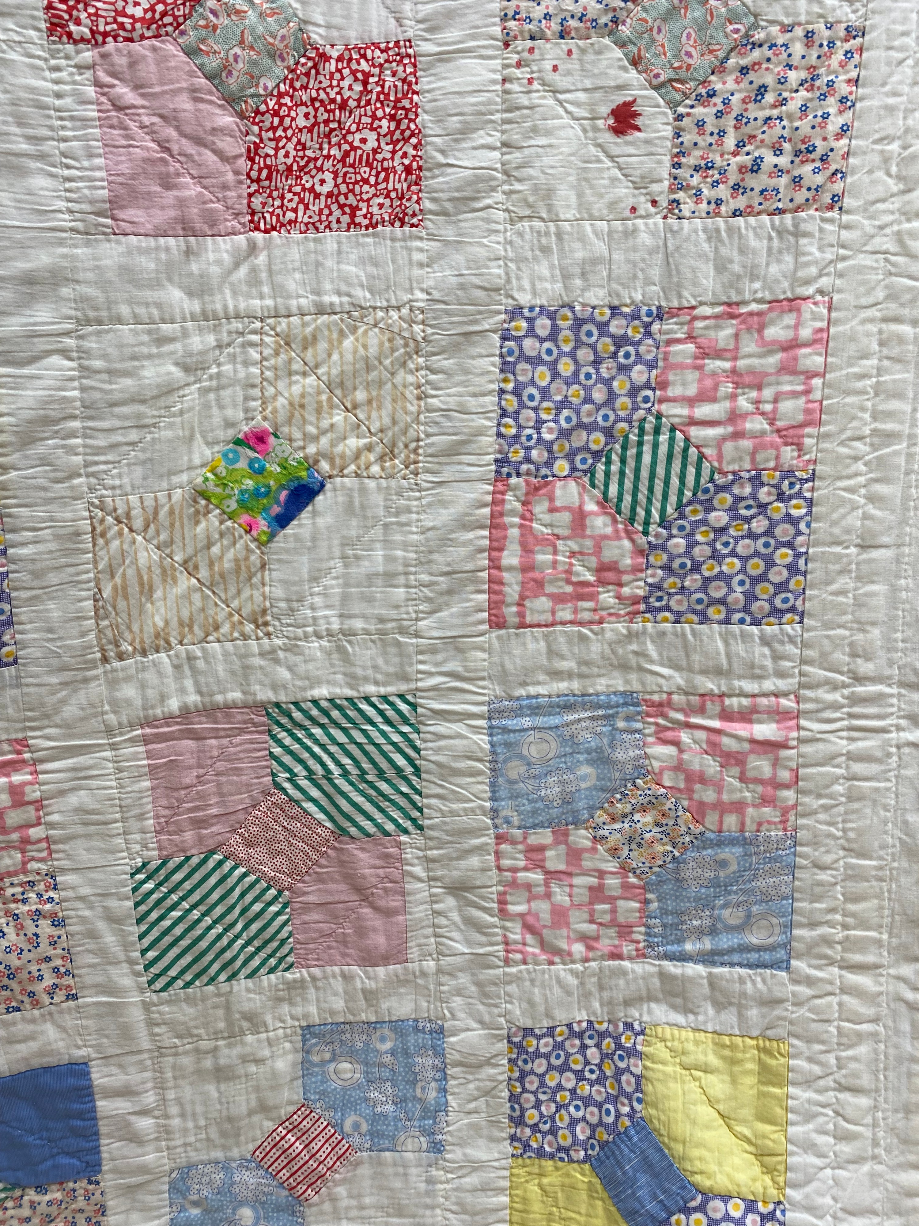 Cotton Bow Tie Pattern Patchwork Quilt